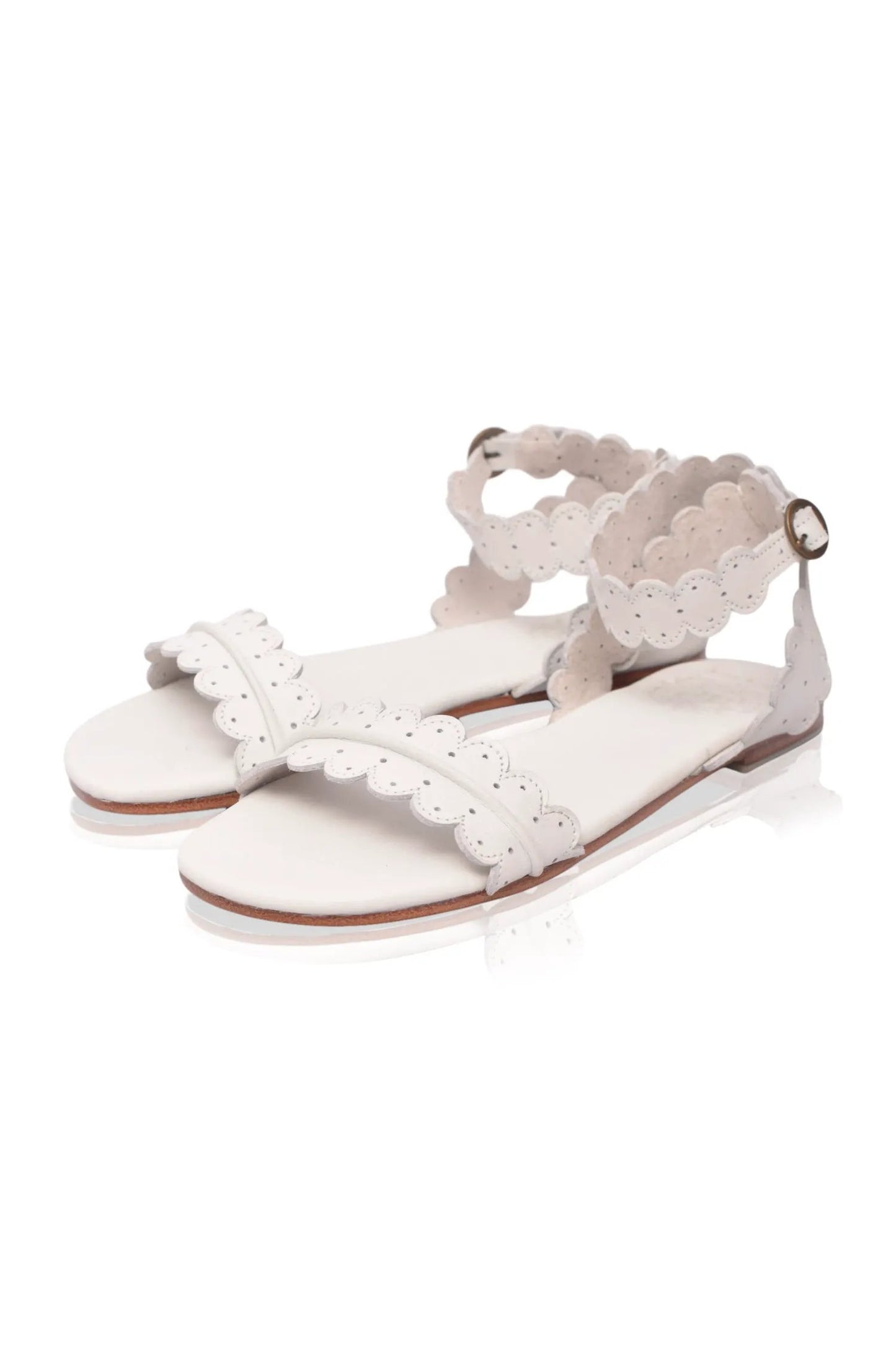 Nirvana Scalloped Wrap Leather Sandals by ELF