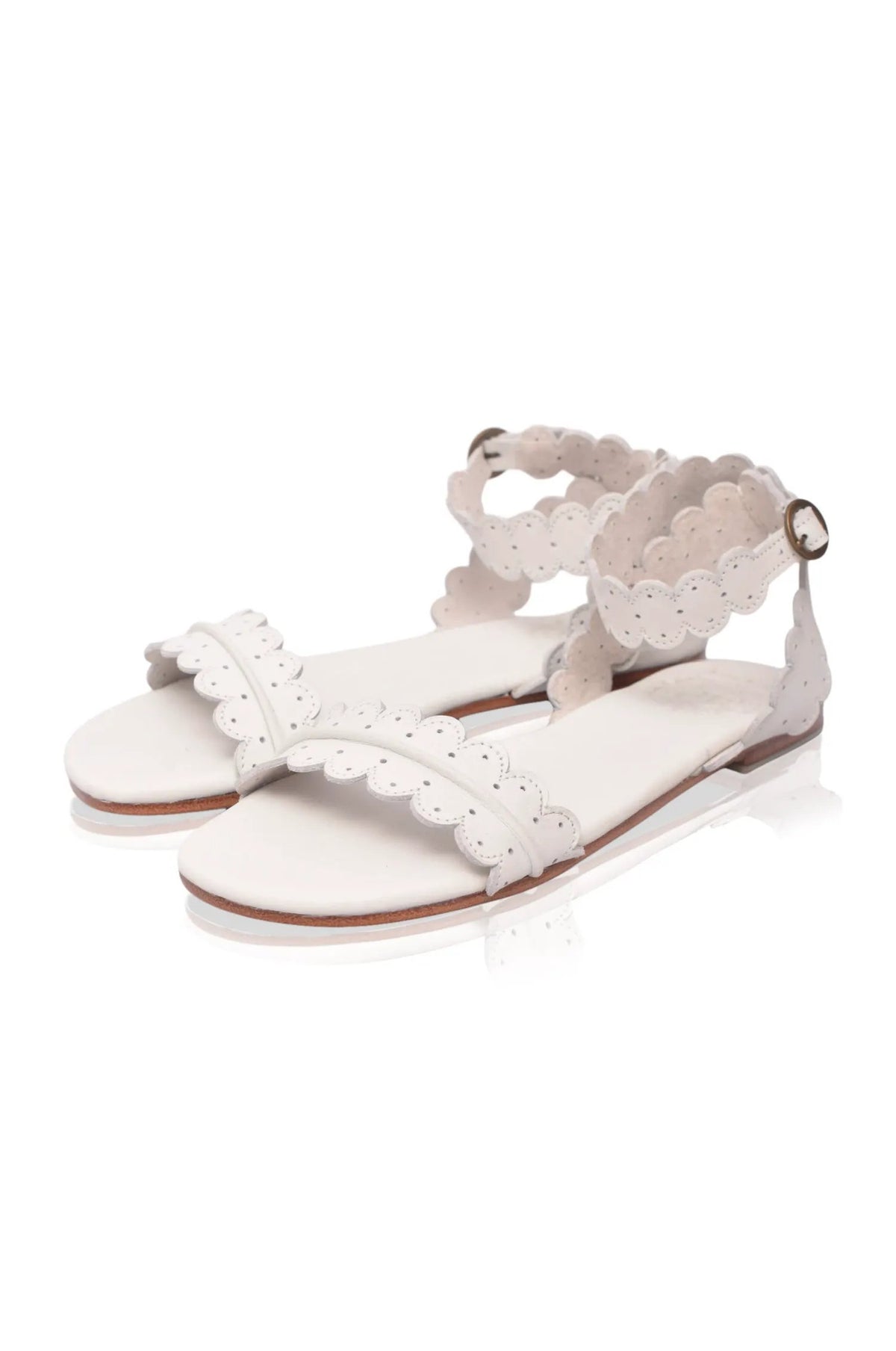 Nirvana Scalloped Wrap Leather Sandals by ELF