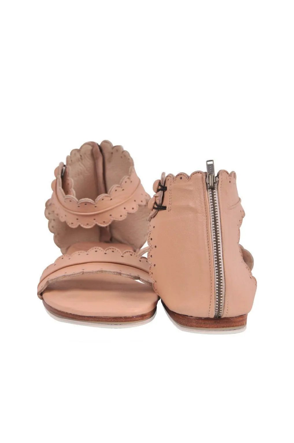 Midsummer Scalloped Leather Sandals by ELF