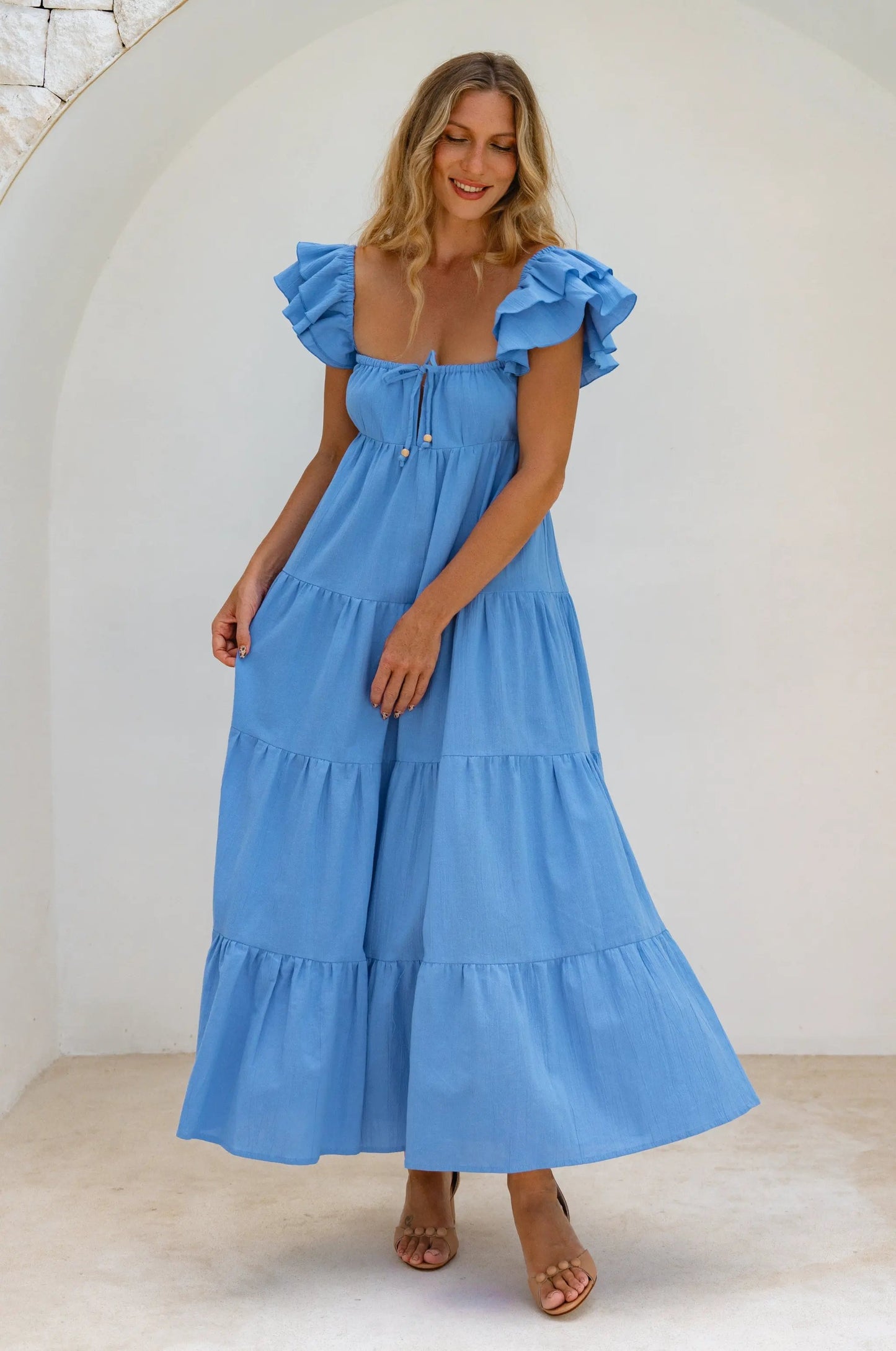 Nymph Bohemian Linen Maxi Dress by ELF