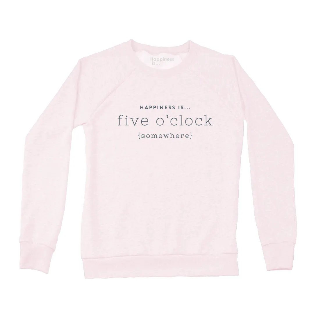 Women's Five O'Clock Crew Sweatshirt, Ballet Pink by Celebrate Collection