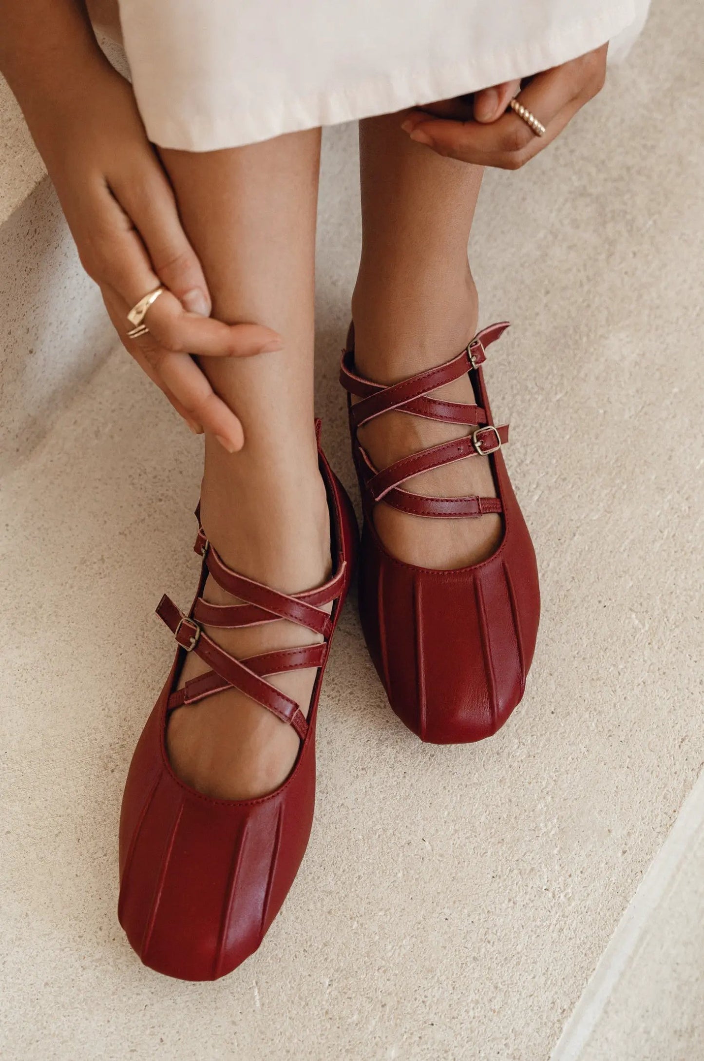 Obsession Criss-Cross Round Toe Flats by ELF