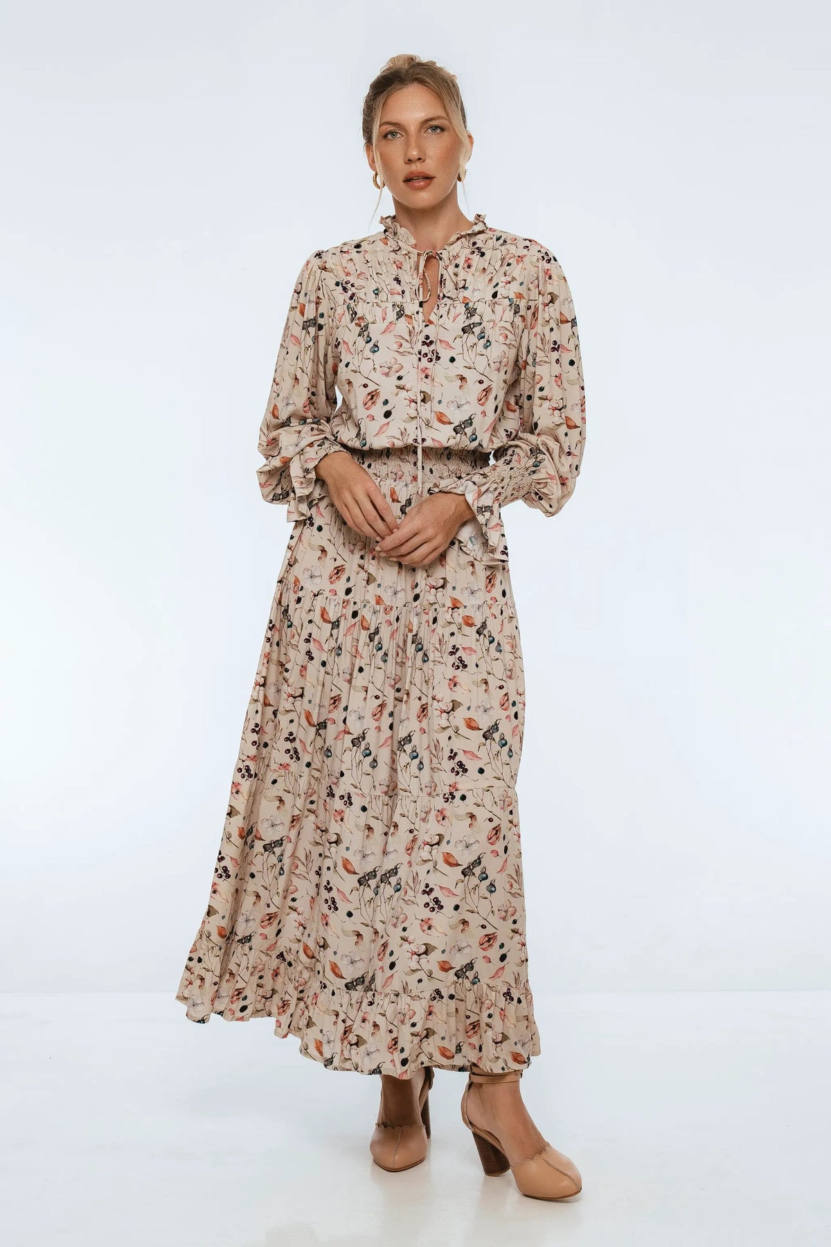 White Lotus Ruffled Maxi Dress by ELF