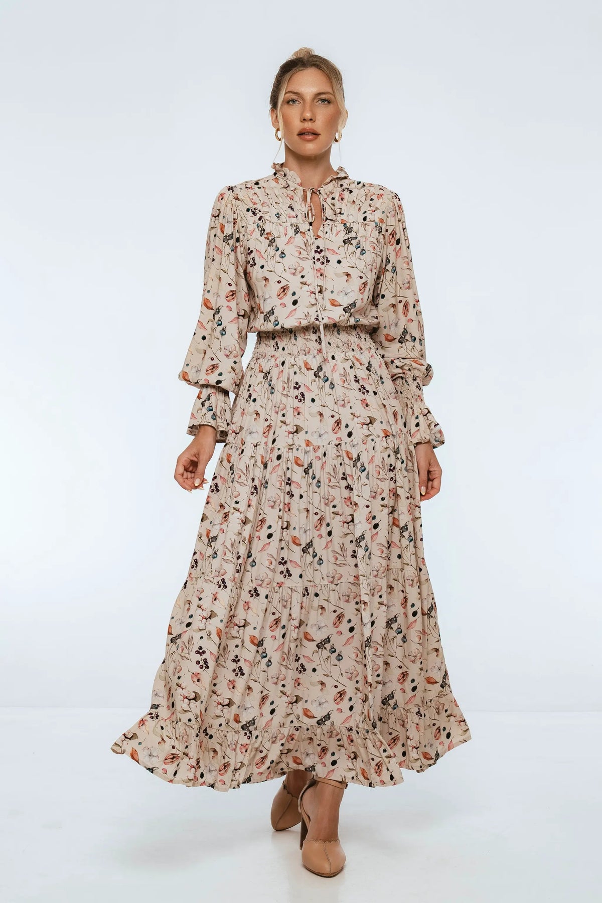 White Lotus Ruffled Maxi Dress by ELF