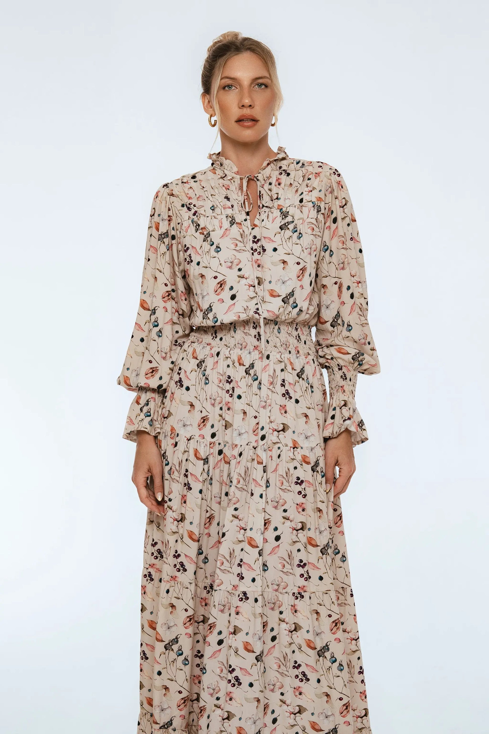 White Lotus Ruffled Maxi Dress by ELF