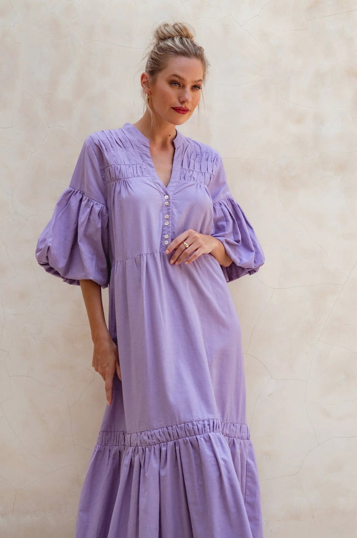 Oleana Puff Sleeve Maxi Dress by ELF