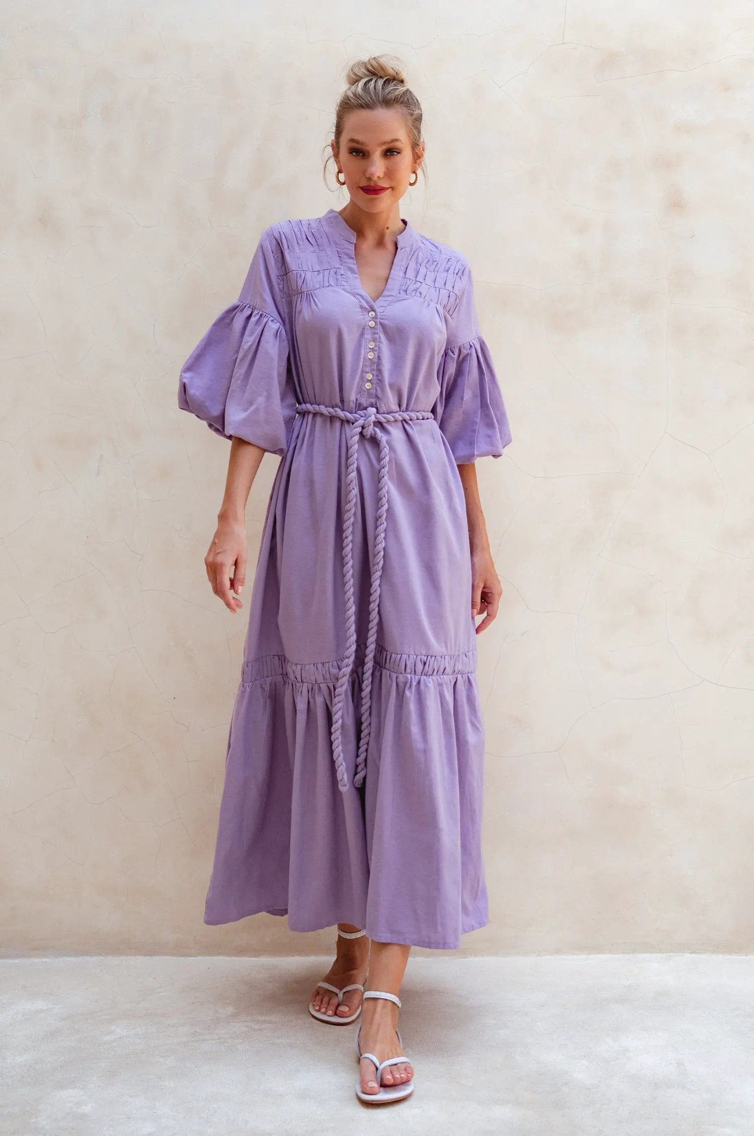 Oleana Puff Sleeve Maxi Dress by ELF