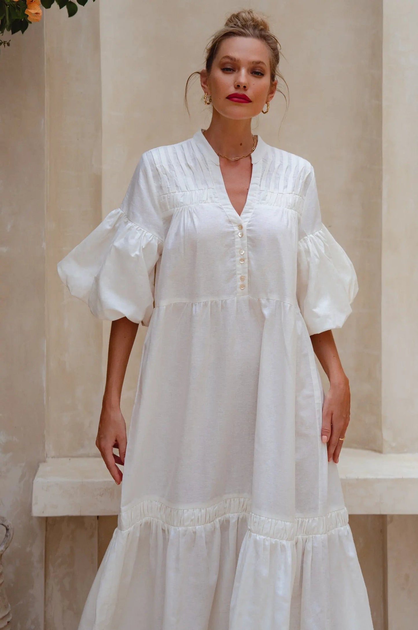 Oleana Puff Sleeve Maxi Dress by ELF