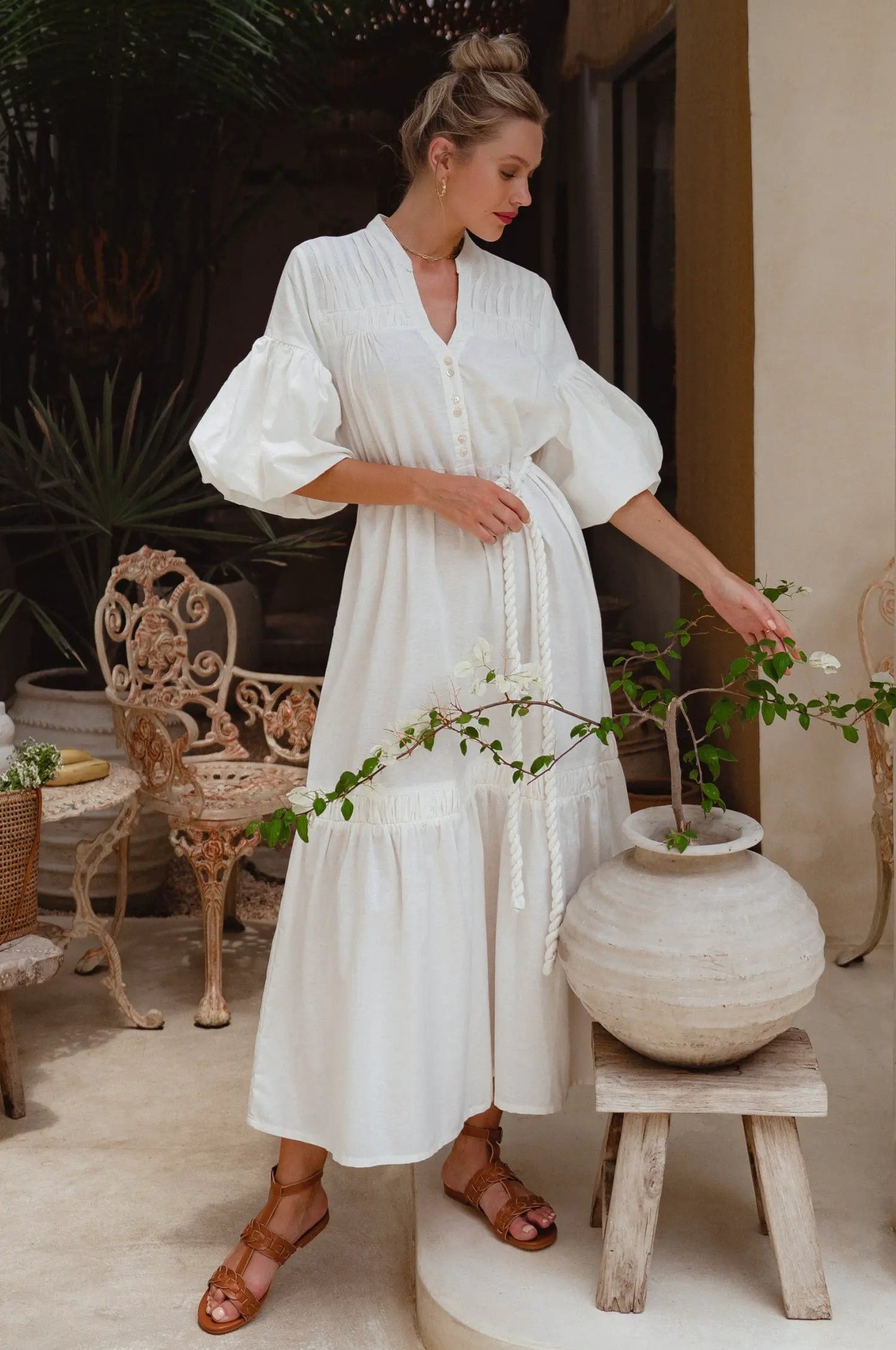 Oleana Puff Sleeve Maxi Dress by ELF
