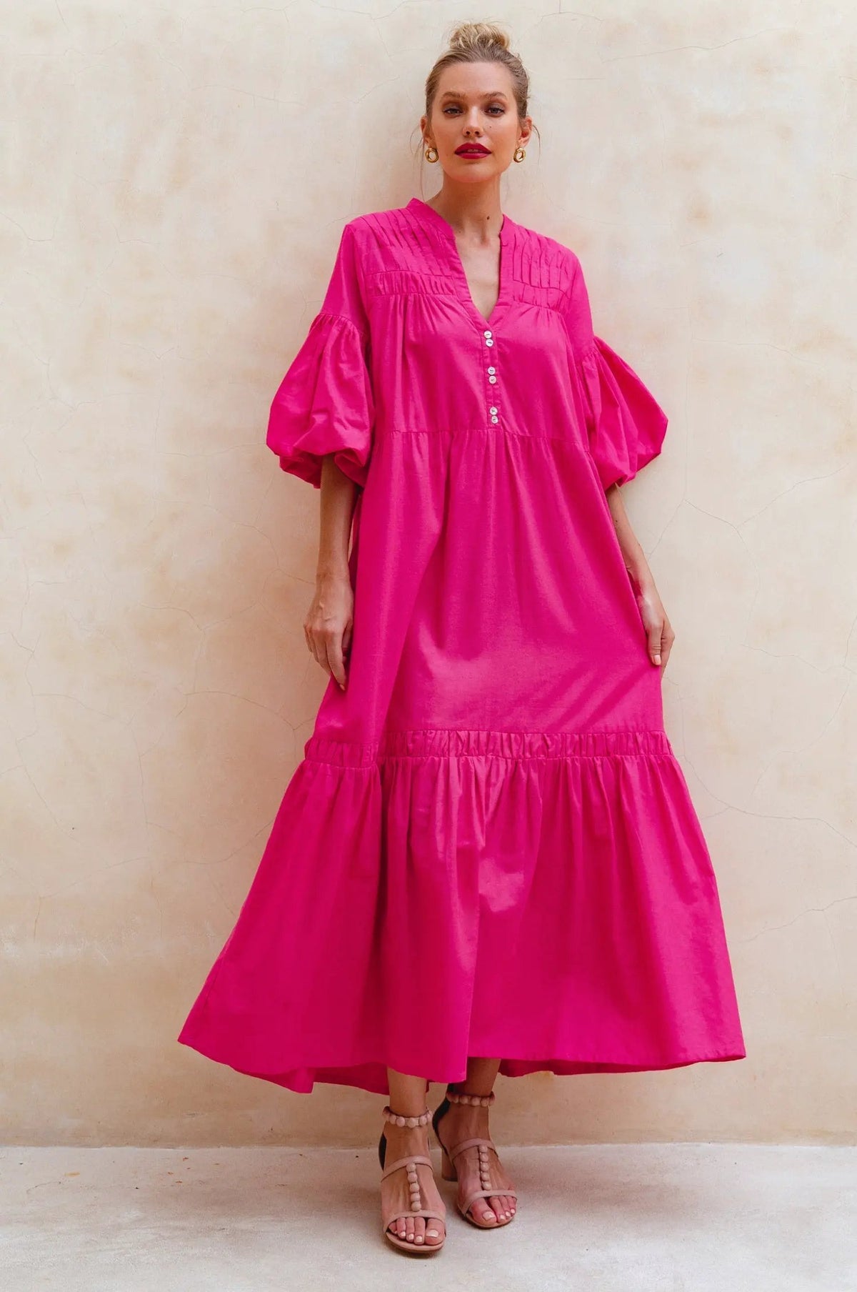 Oleana Puff Sleeve Maxi Dress by ELF