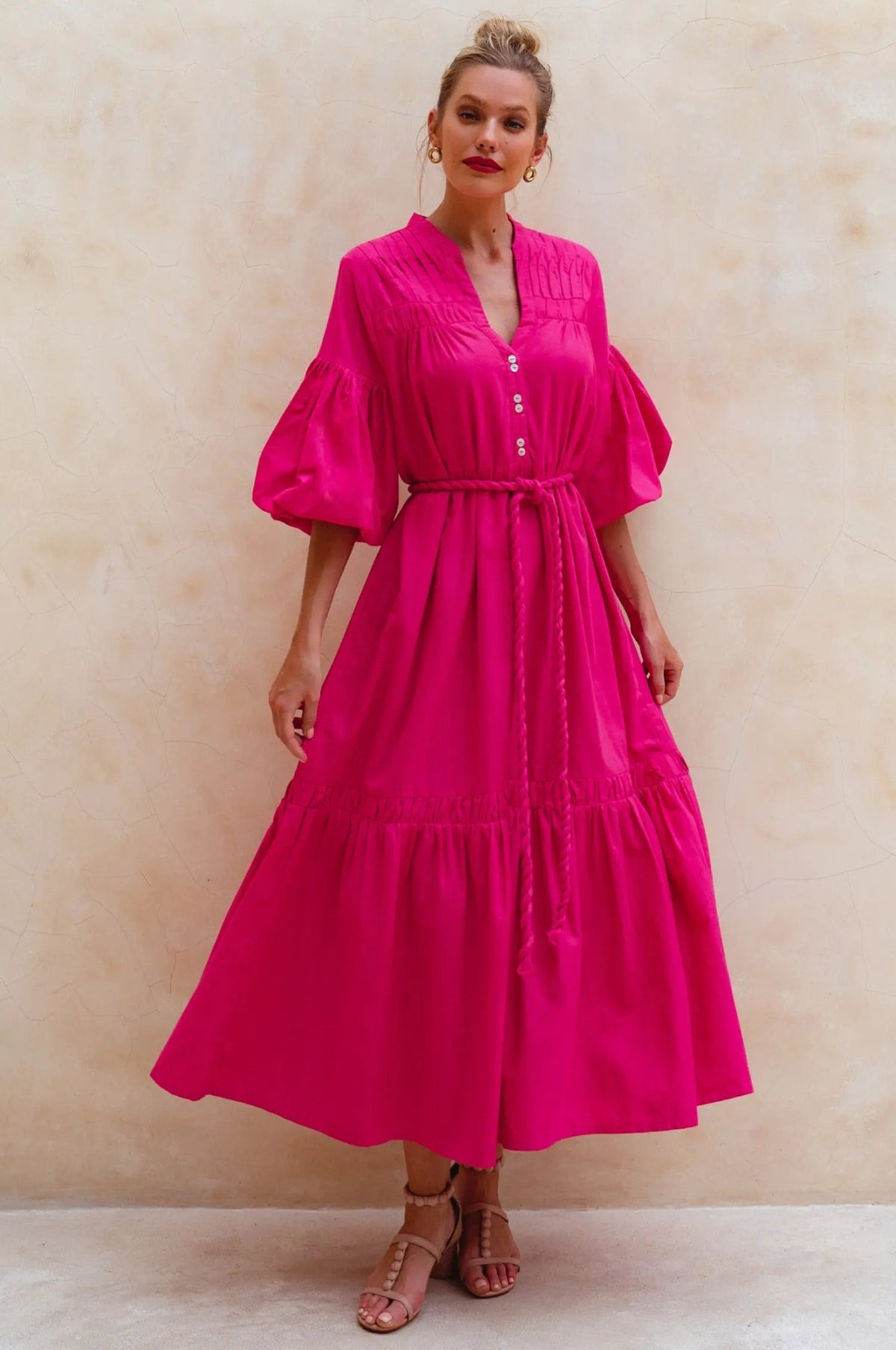 Oleana Puff Sleeve Maxi Dress by ELF