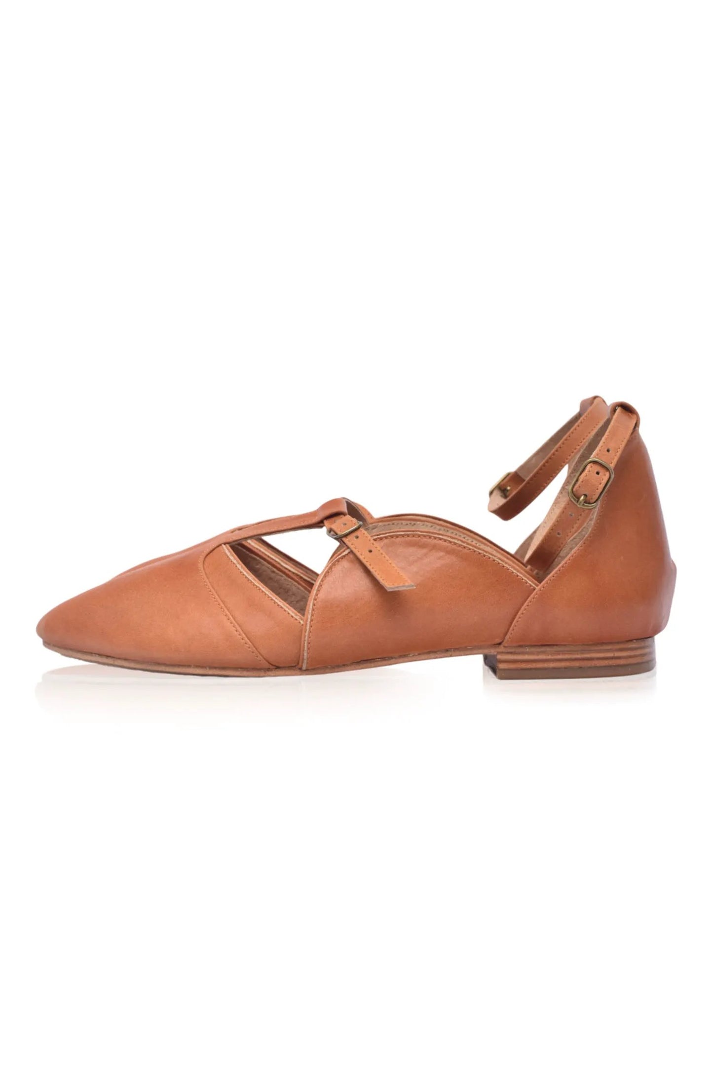 On The Go Pointed Toe T-Strap Flats by ELF