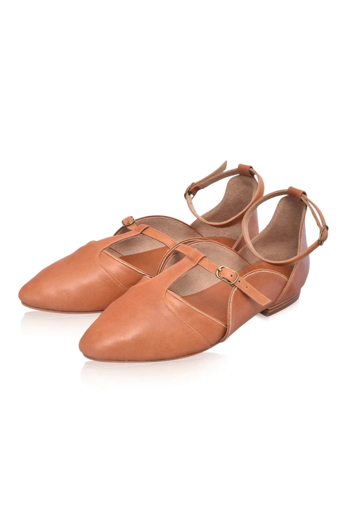 On The Go Pointed Toe T-Strap Flats by ELF