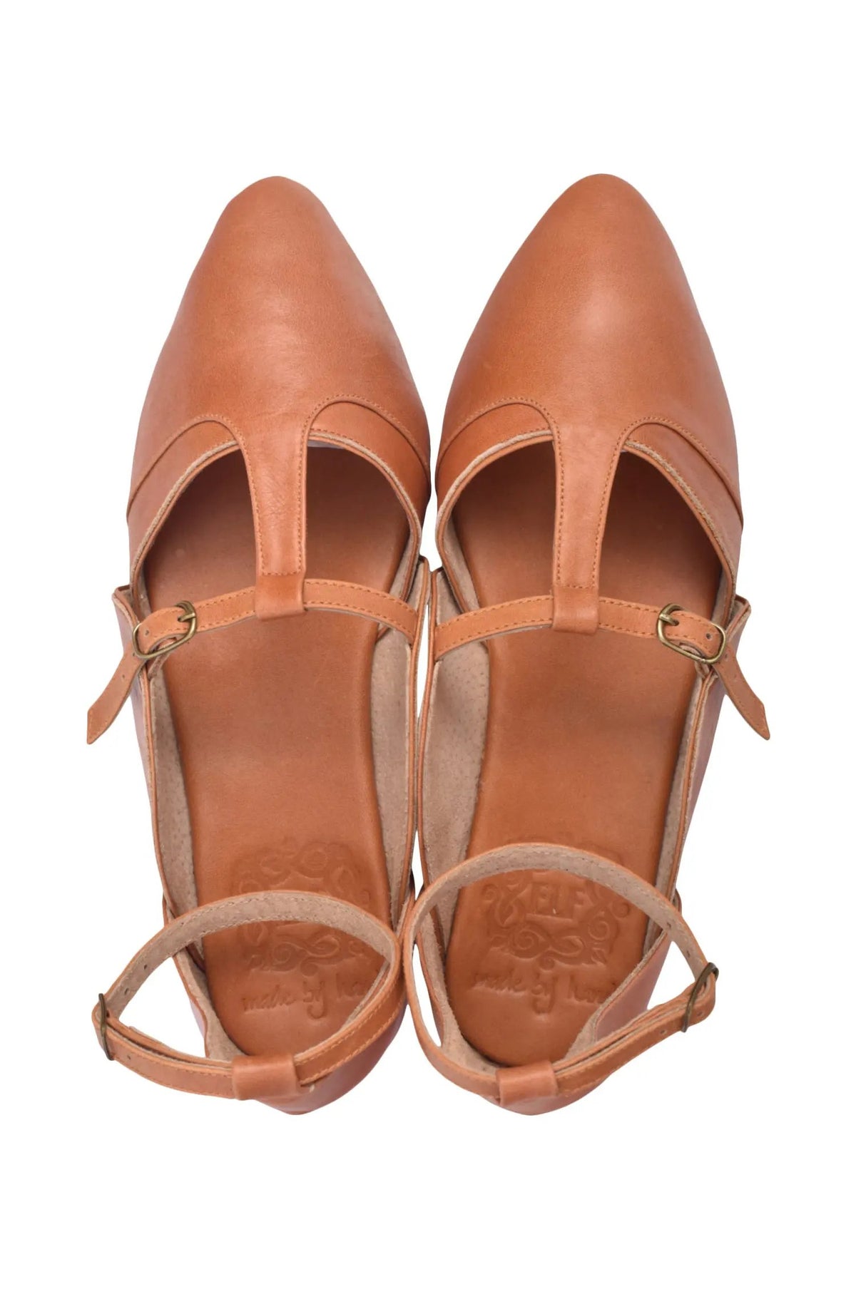 On The Go Pointed Toe T-Strap Flats by ELF