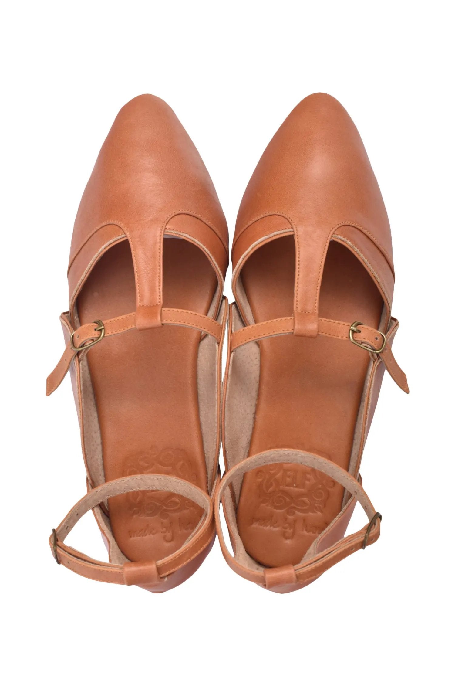 On The Go Pointed Toe T-Strap Flats by ELF