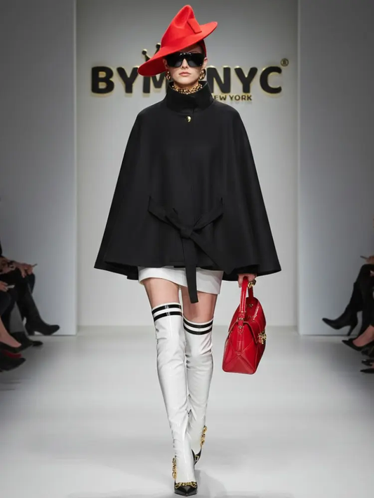 Onyx Belted Cape • FIFTH AVE New Collection BYMANYC ® New York by BYMANYC ® New York