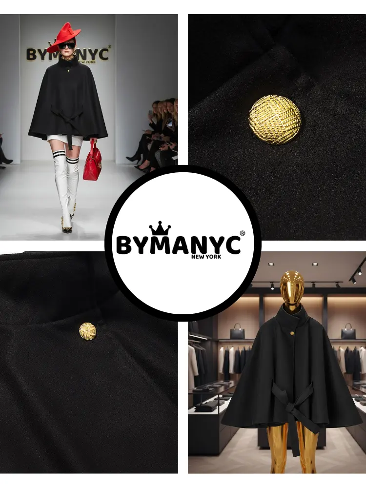 Onyx Belted Cape • FIFTH AVE New Collection BYMANYC ® New York by BYMANYC ® New York