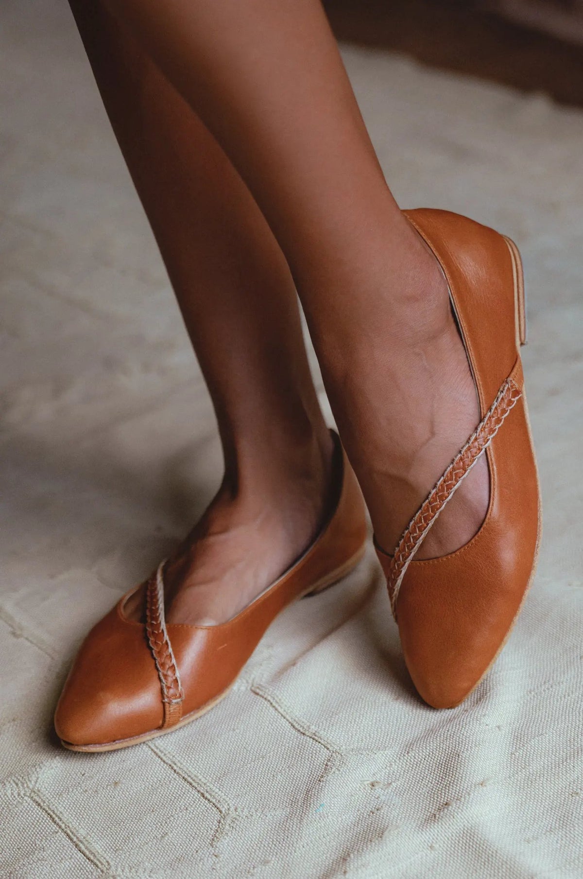 Orenda Pointed Toe Leather Flats by ELF