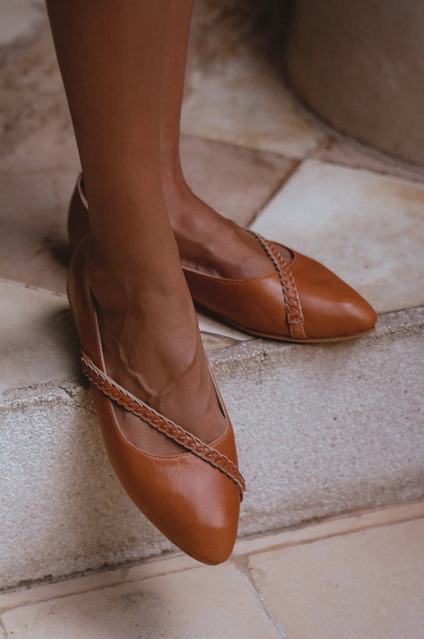 Orenda Pointed Toe Leather Flats by ELF