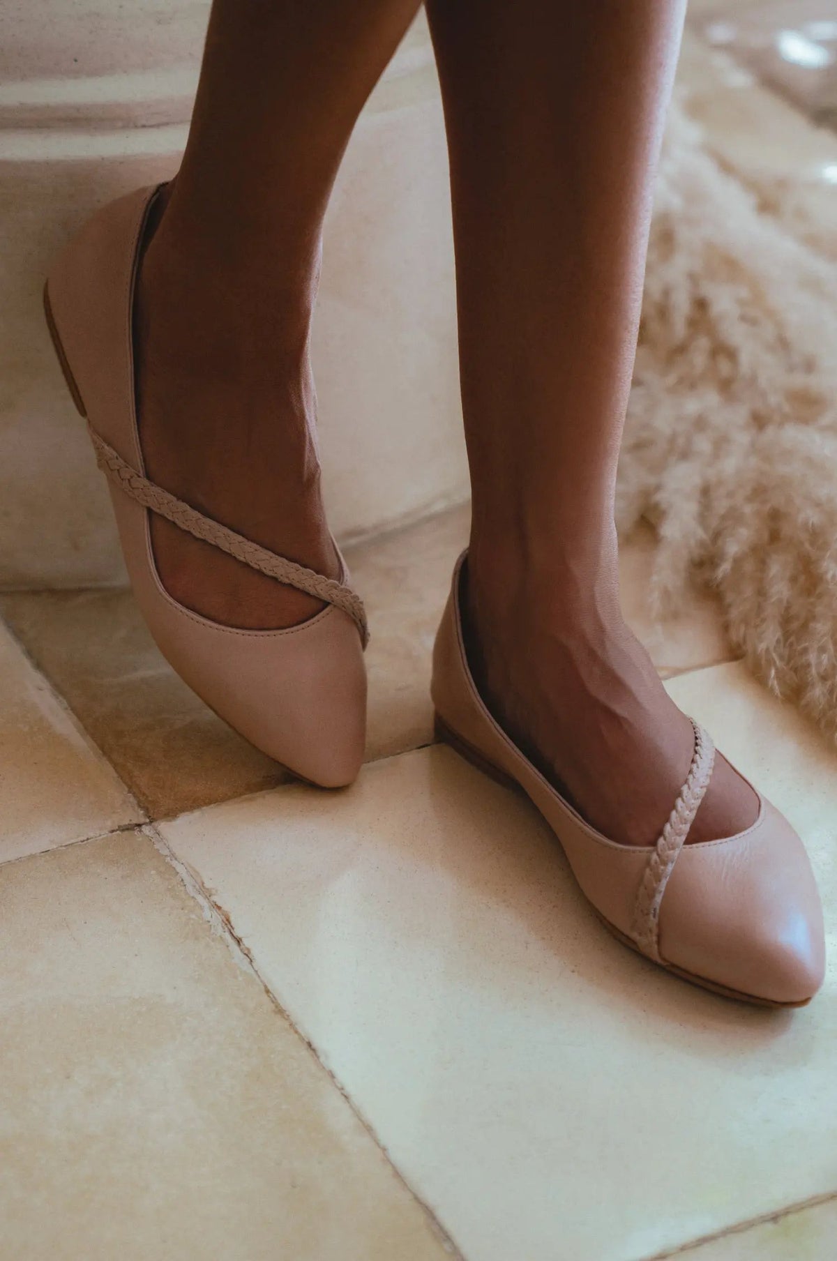 Orenda Pointed Toe Leather Flats by ELF