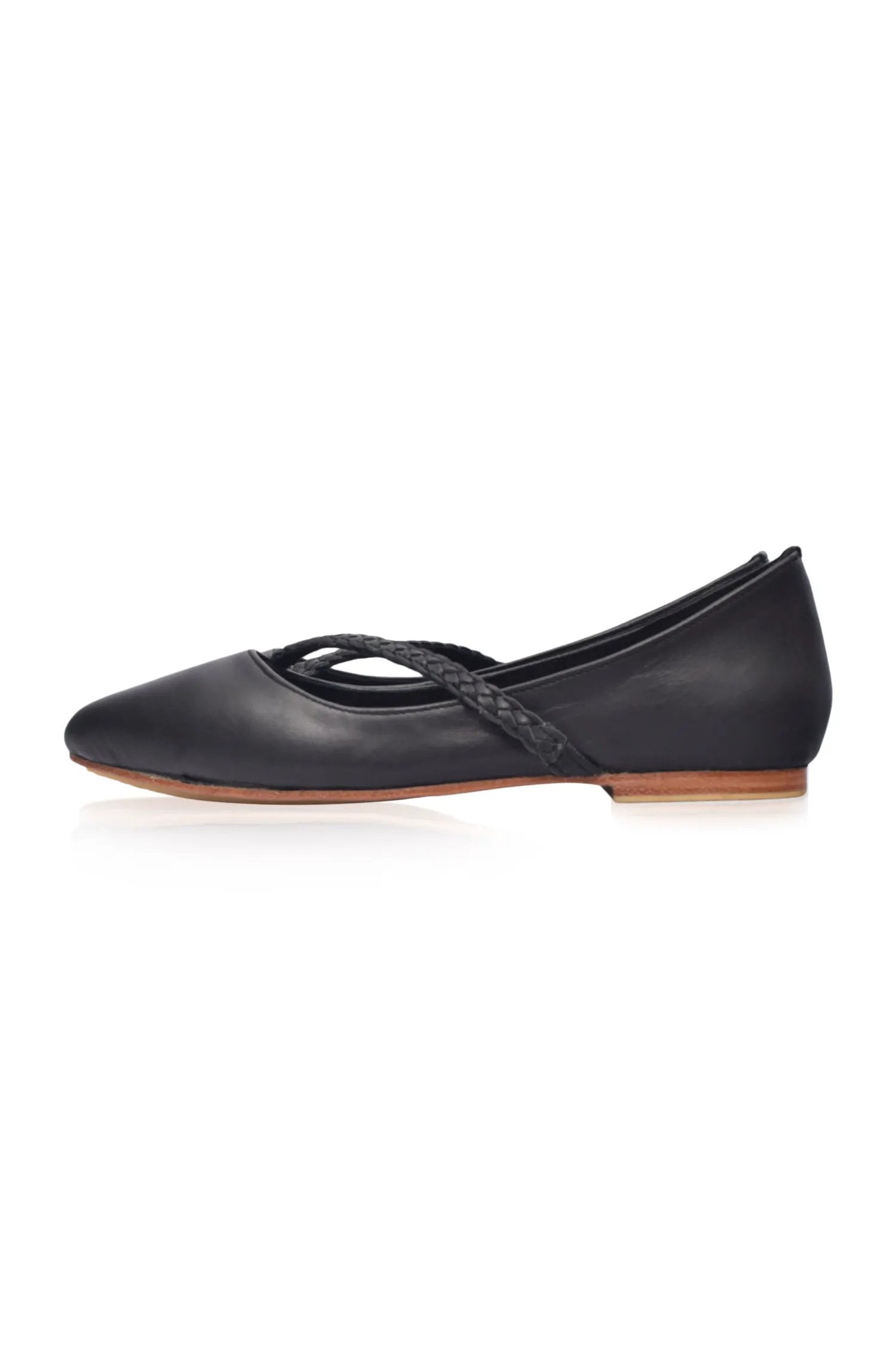 Orenda Pointed Toe Leather Flats by ELF