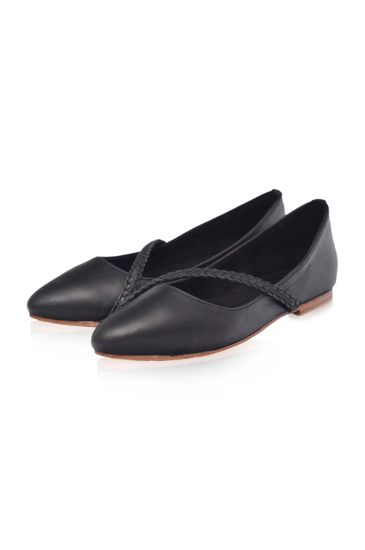 Orenda Pointed Toe Leather Flats by ELF