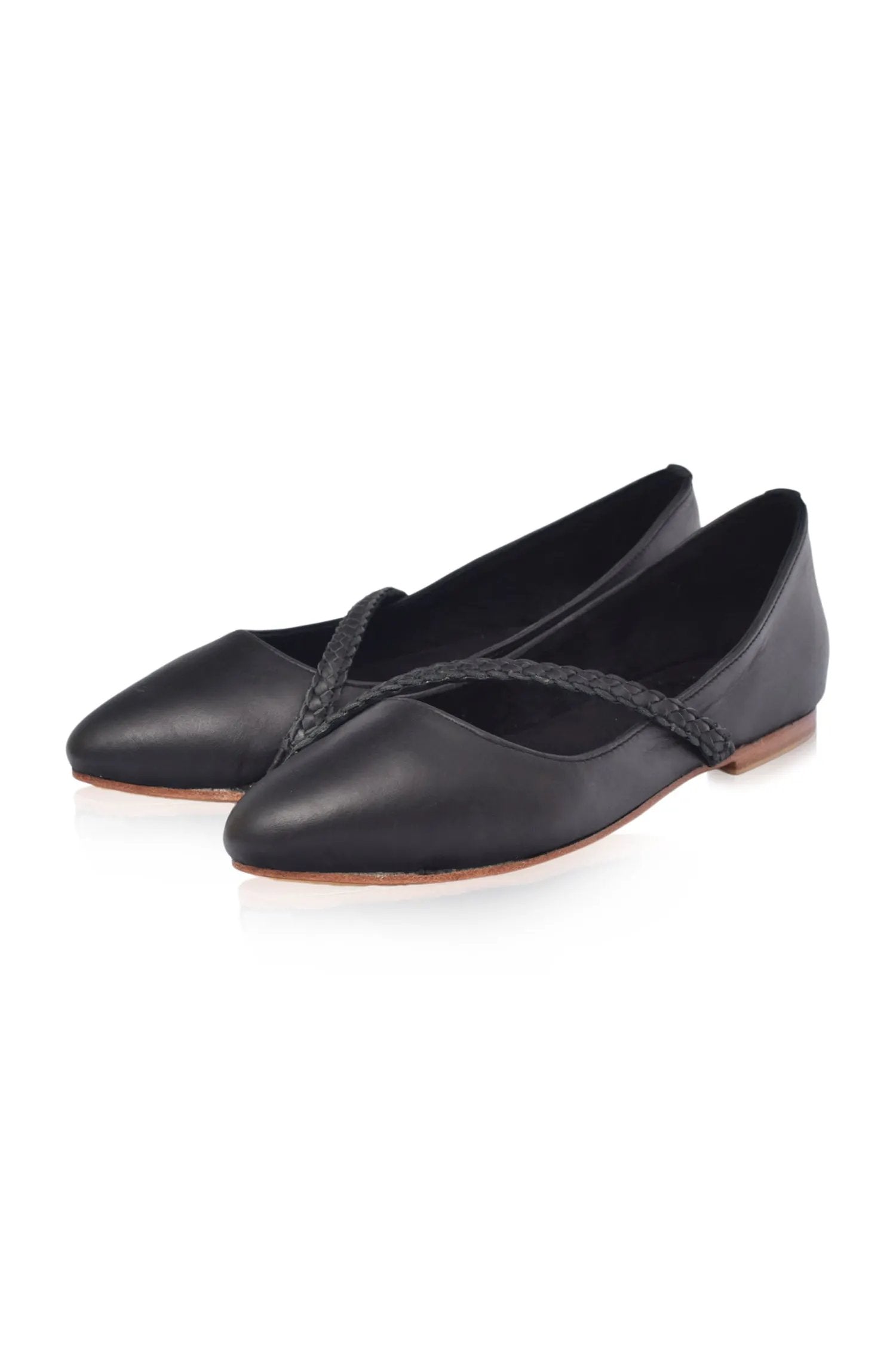Orenda Pointed Toe Leather Flats by ELF