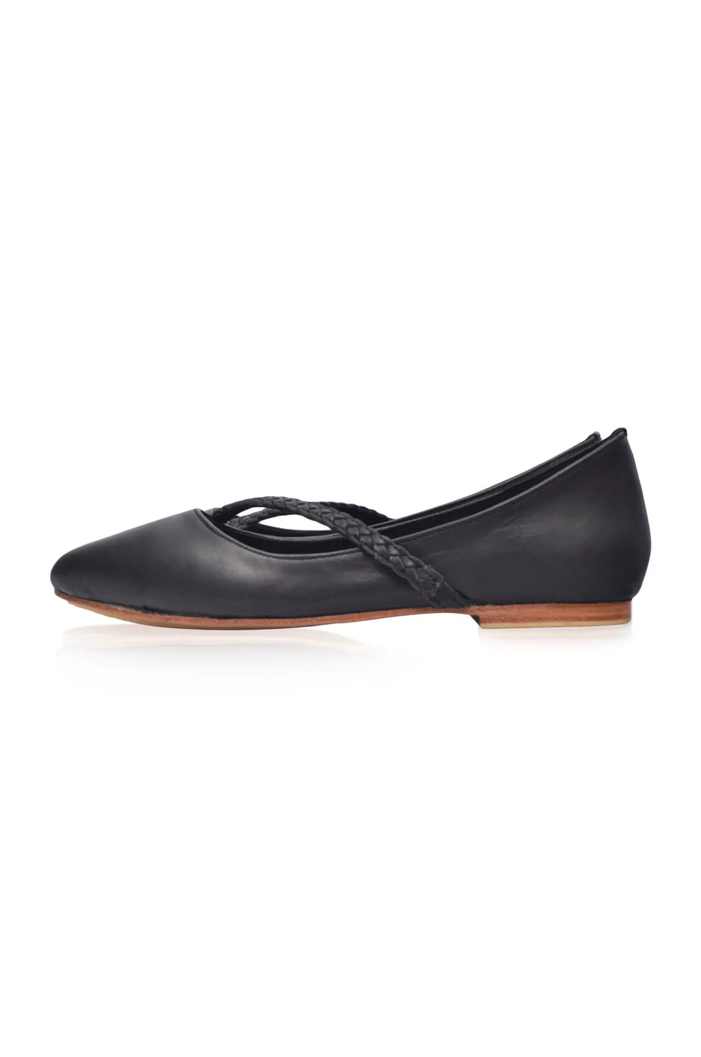 Orenda Pointed Toe Leather Flats by ELF