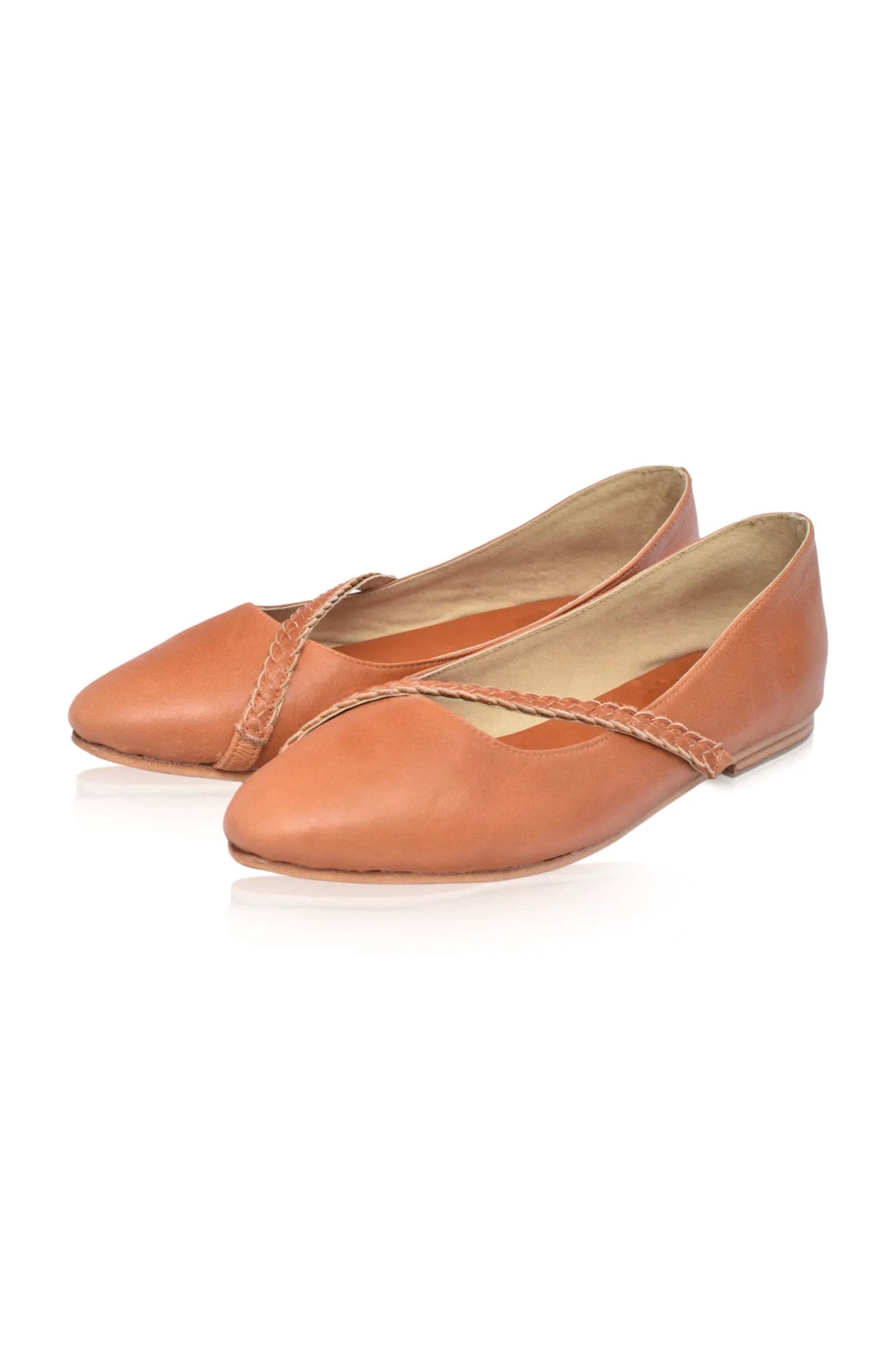 Orenda Pointed Toe Leather Flats by ELF