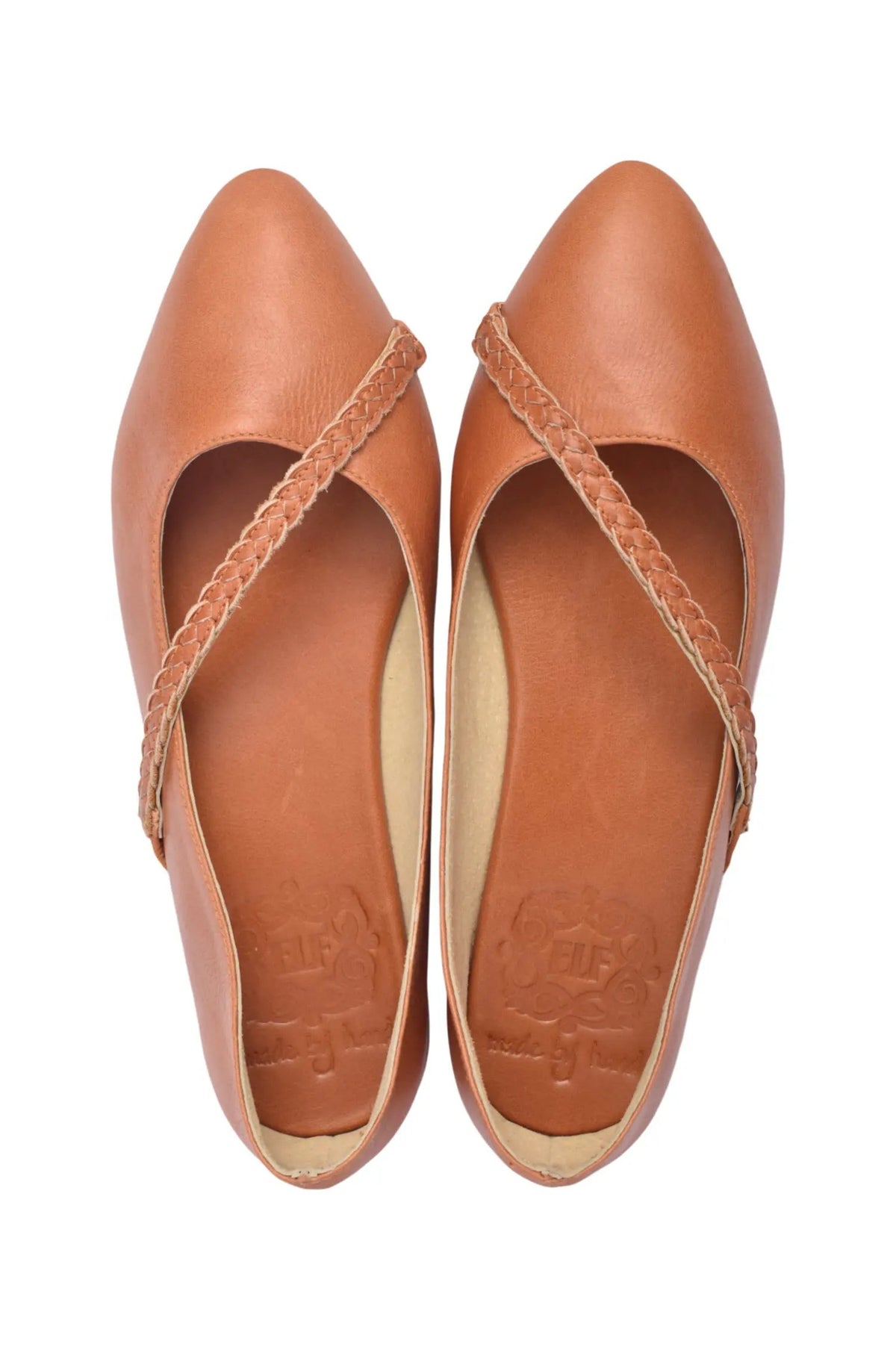 Orenda Pointed Toe Leather Flats by ELF