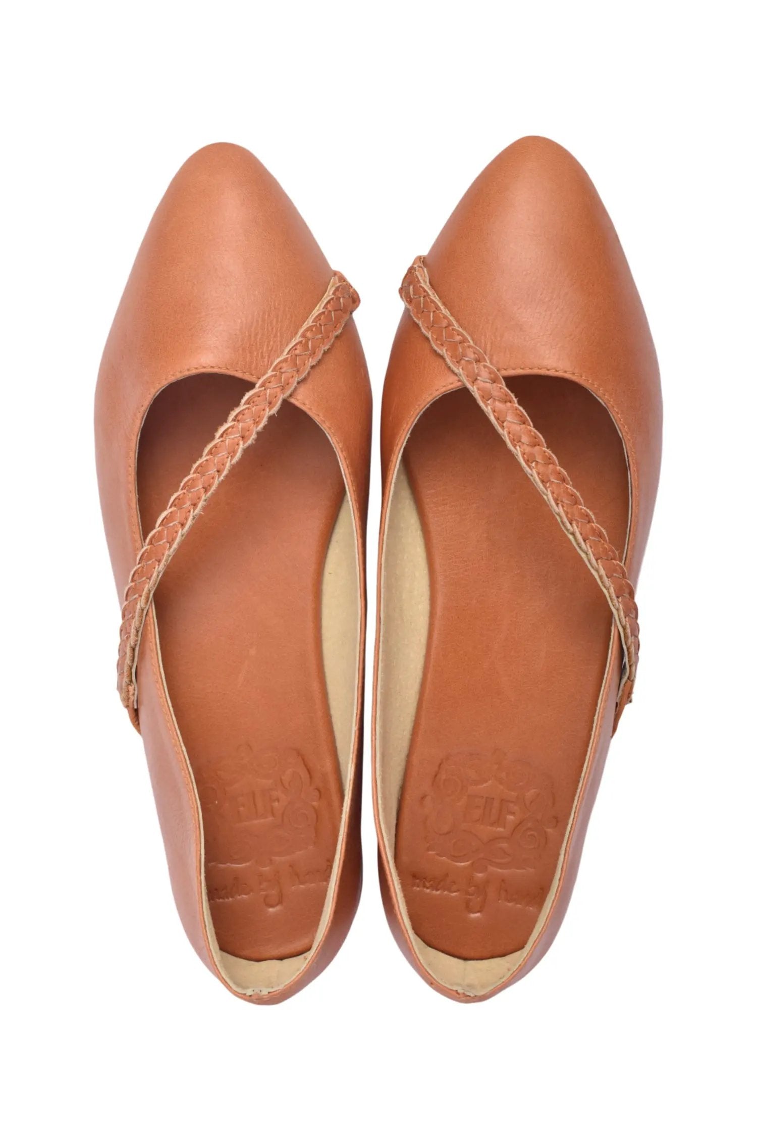 Orenda Pointed Toe Leather Flats by ELF