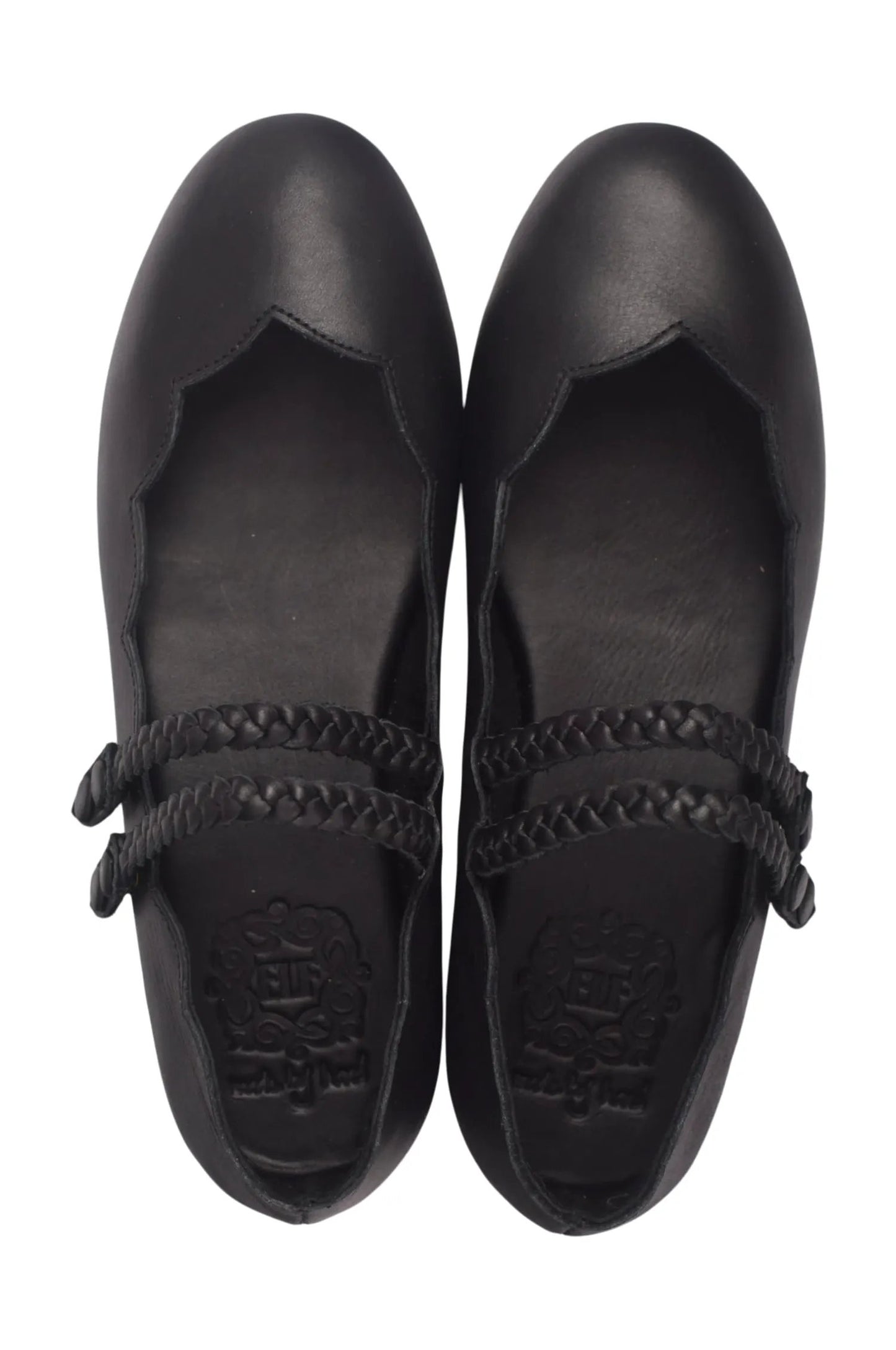 Prima Scalloped Leather Ballet Flats by ELF
