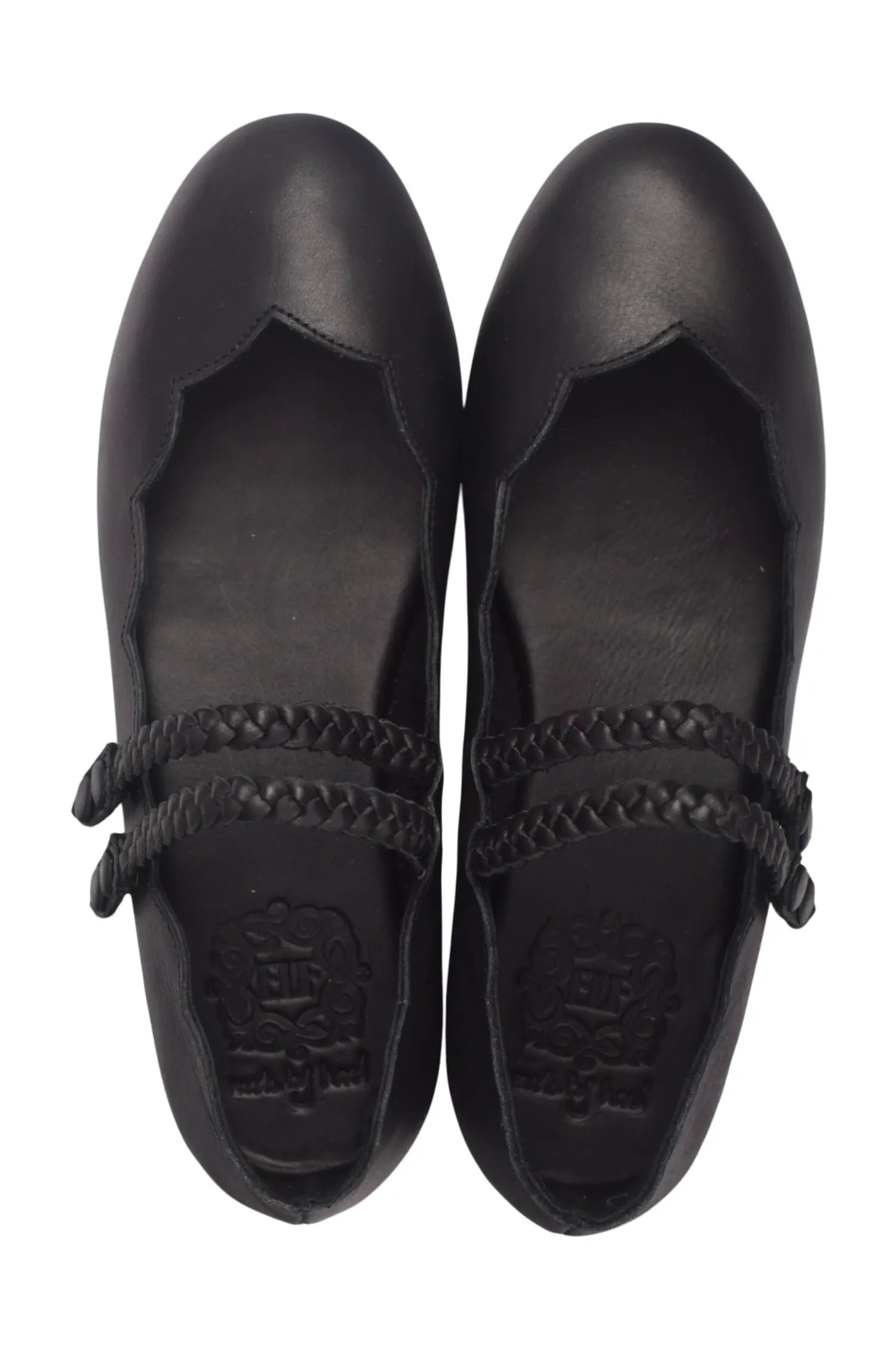 Prima Scalloped Leather Ballet Flats by ELF