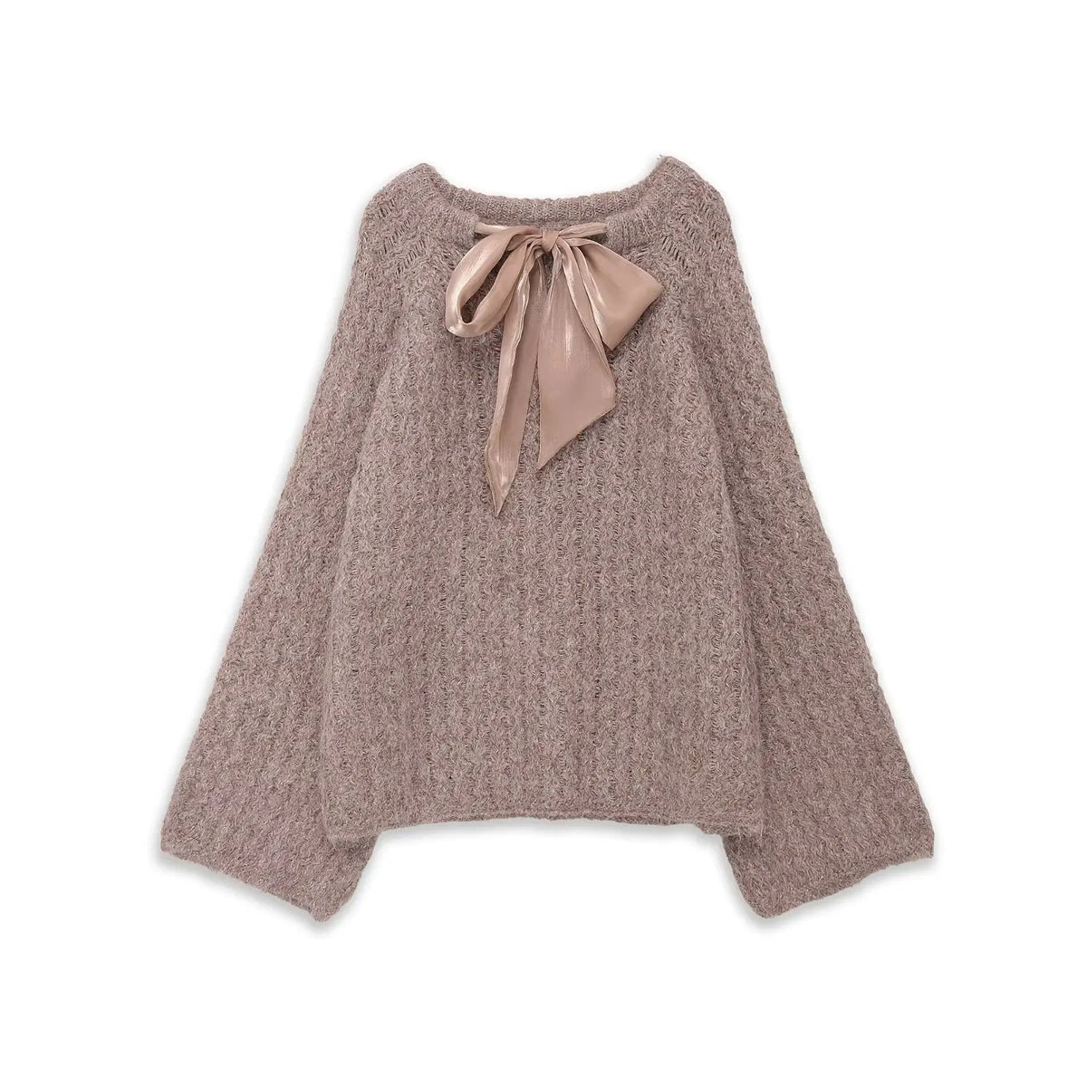 Oversize Mohair Knit Sweater With Satin Bow SOHO New Collection FASHION BYMANYC ® New York by BYMANYC ® New York