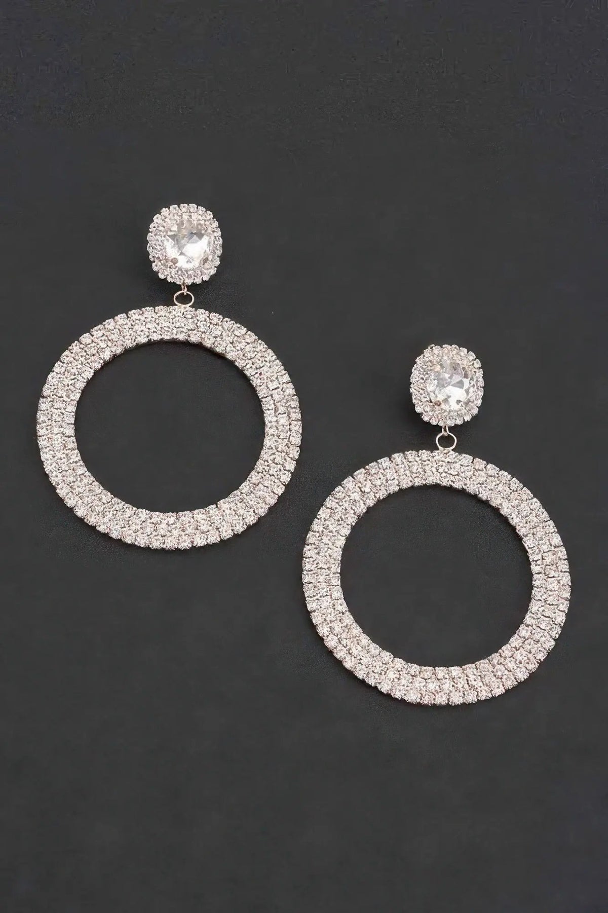 PLAZA Luxury Rhinestone Circular Drop Earrings: BYMANYC ® New York by BYMANYC ® New York