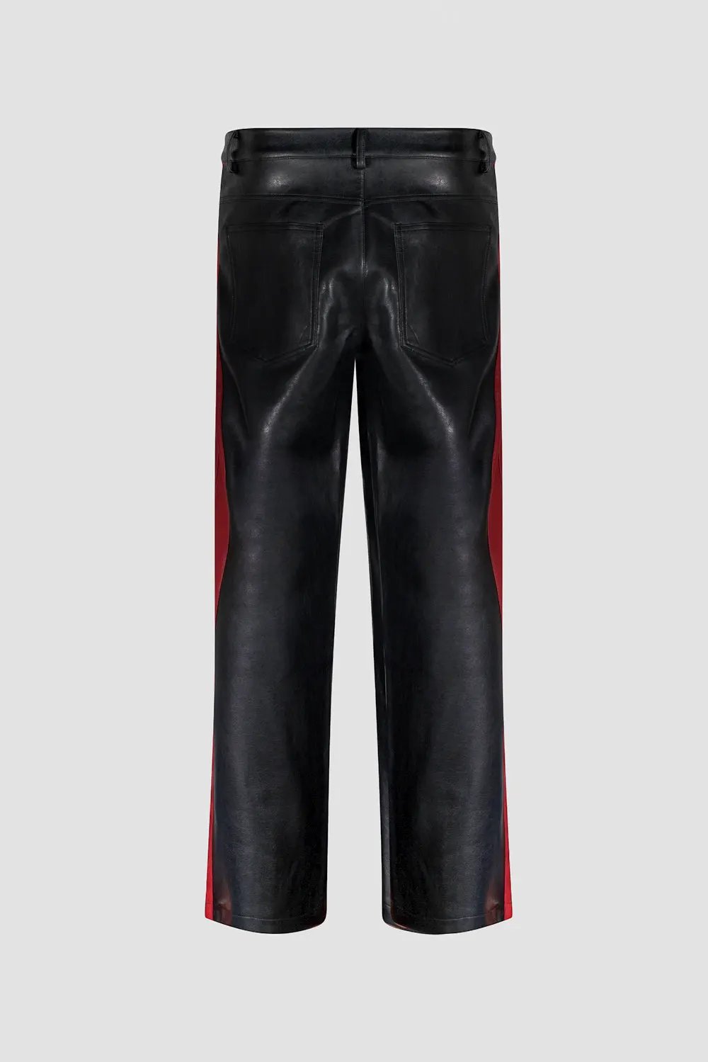 Panel Contrast Vegan Leather Pants by Hideout
