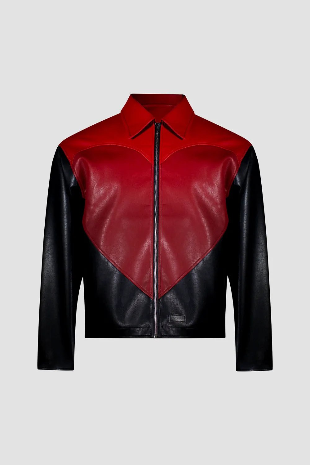 Panel Heart Vegan Leather Jacket by Hideout