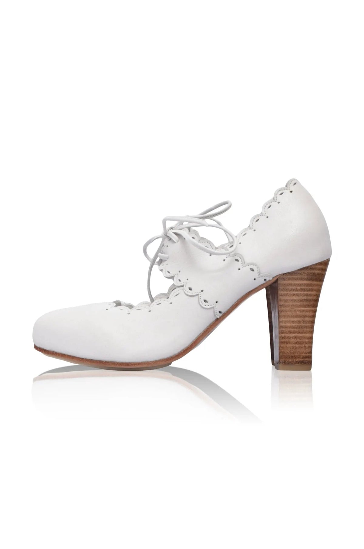 Paradise Bird Scalloped Leather Heels by ELF
