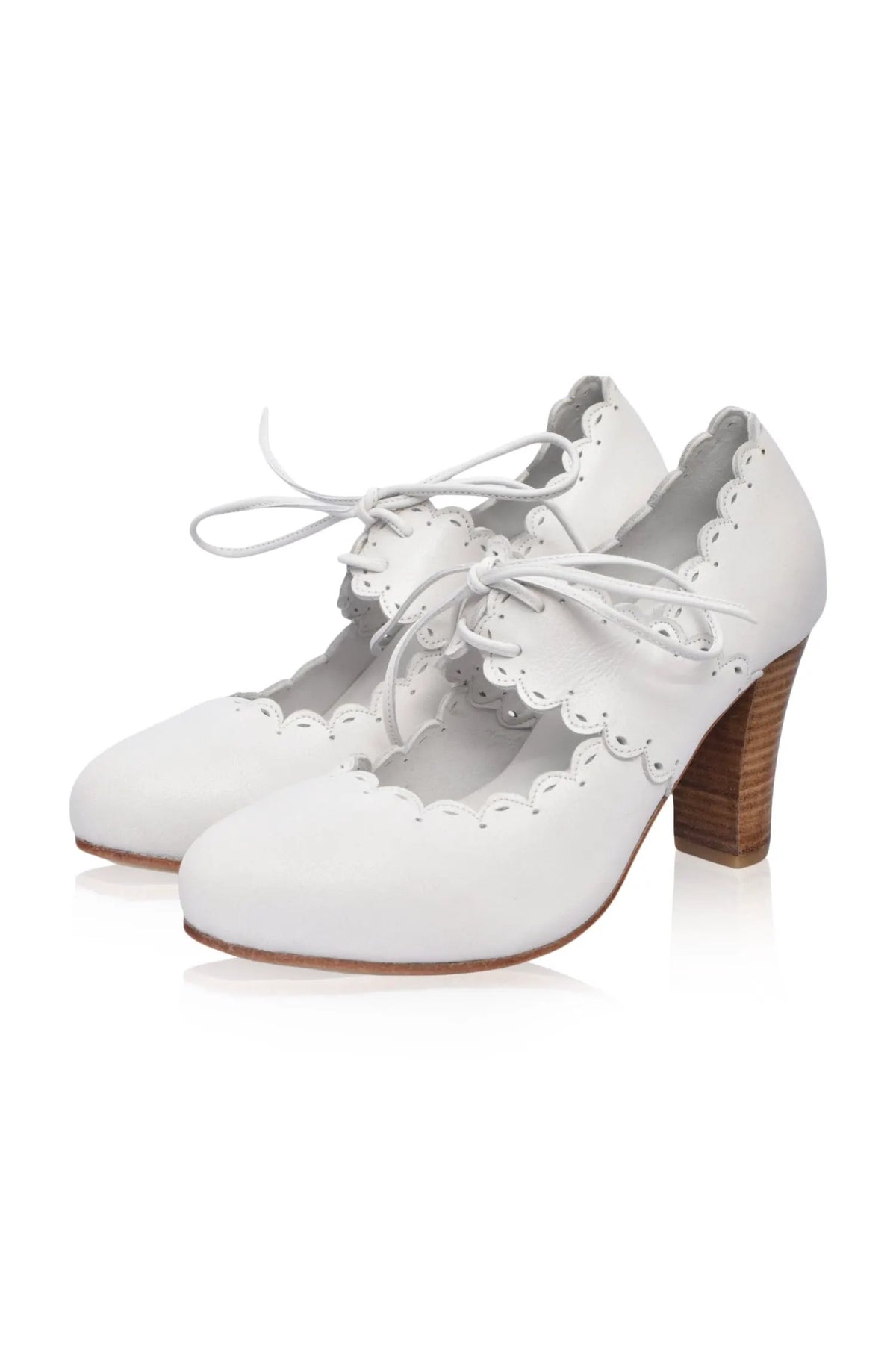 Paradise Bird Scalloped Leather Heels by ELF