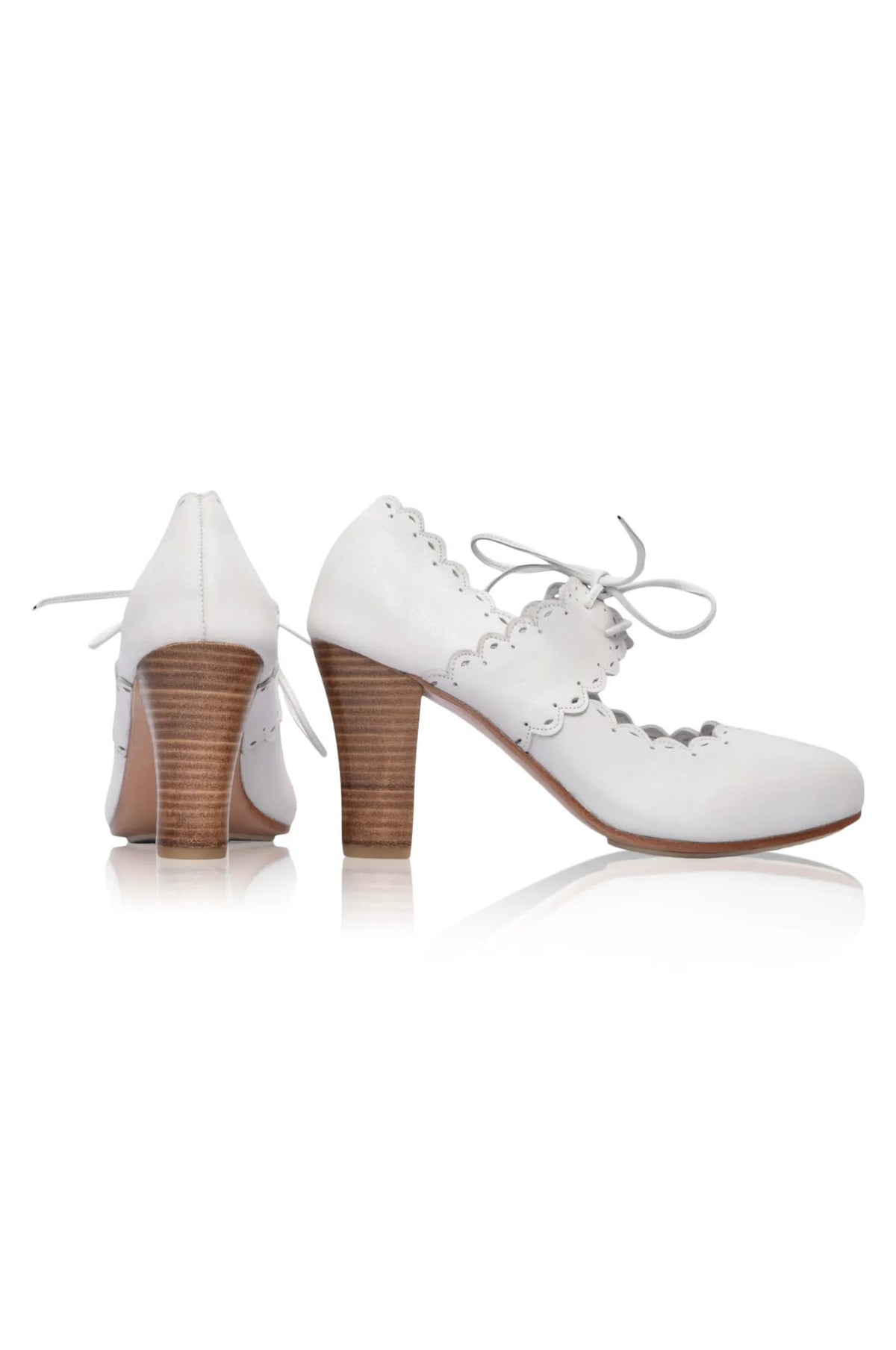 Paradise Bird Scalloped Leather Heels by ELF