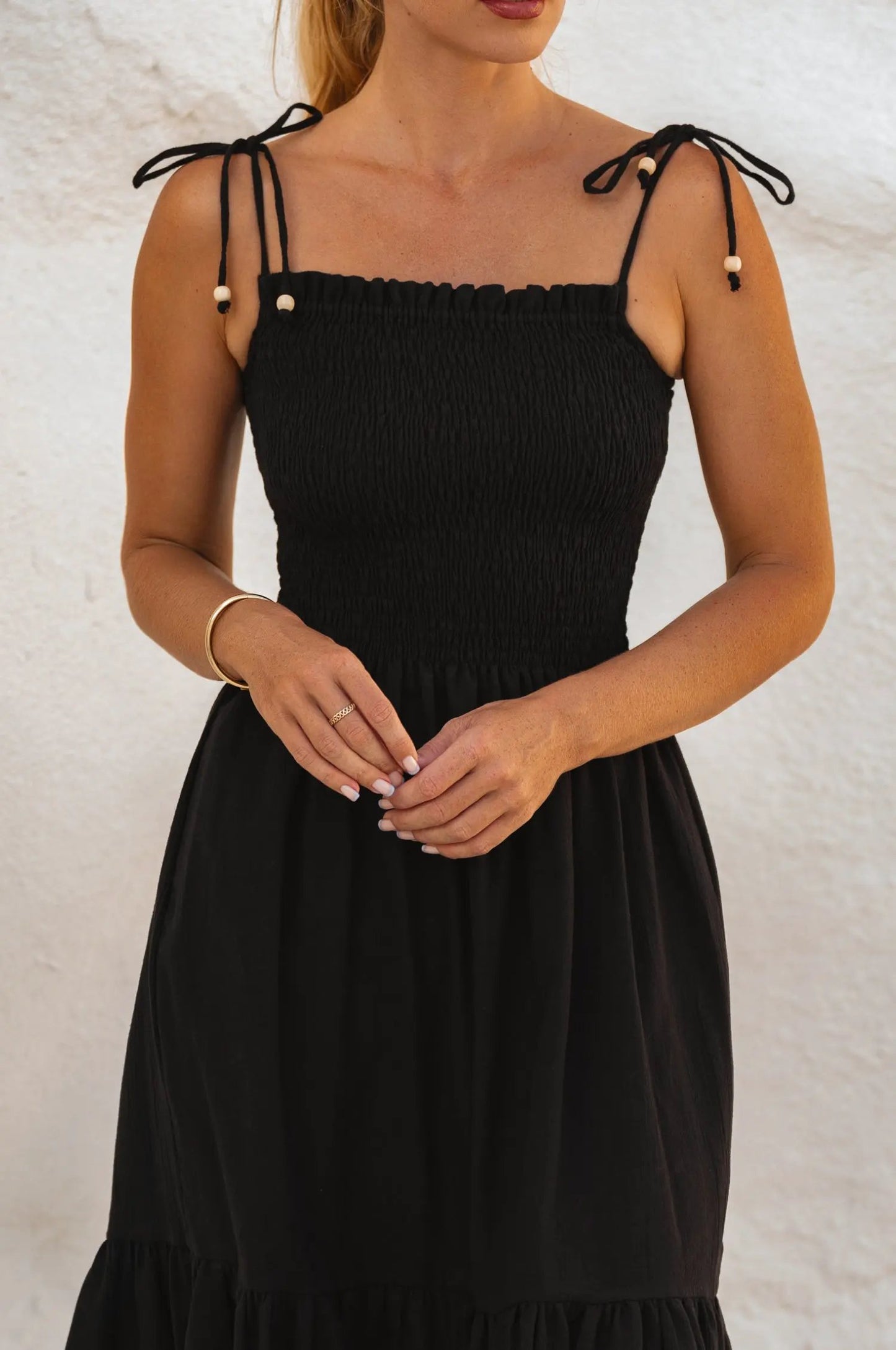 Paradiso Strappy Linen Midi Dress by ELF