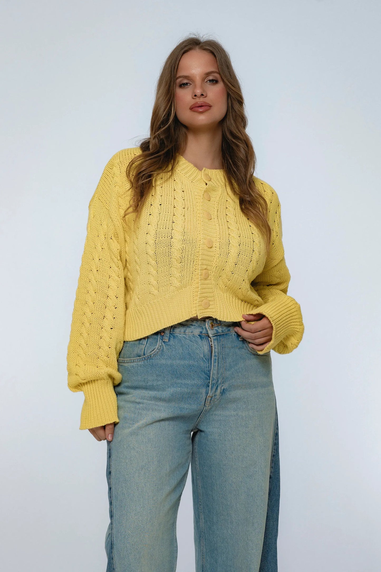 Parisse Cropped Knitted Cardigan by ELF