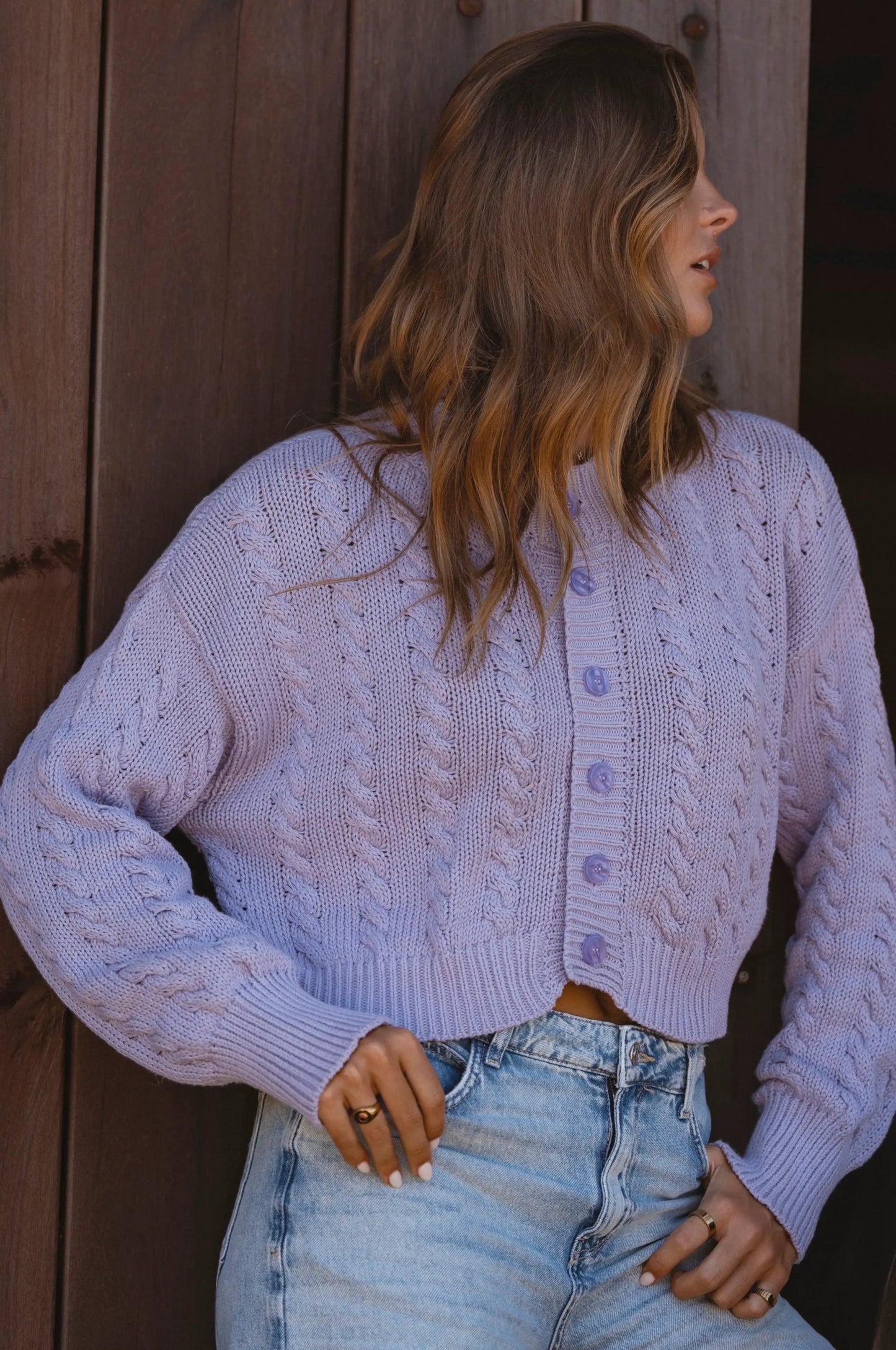 Parisse Cropped Knitted Cardigan by ELF