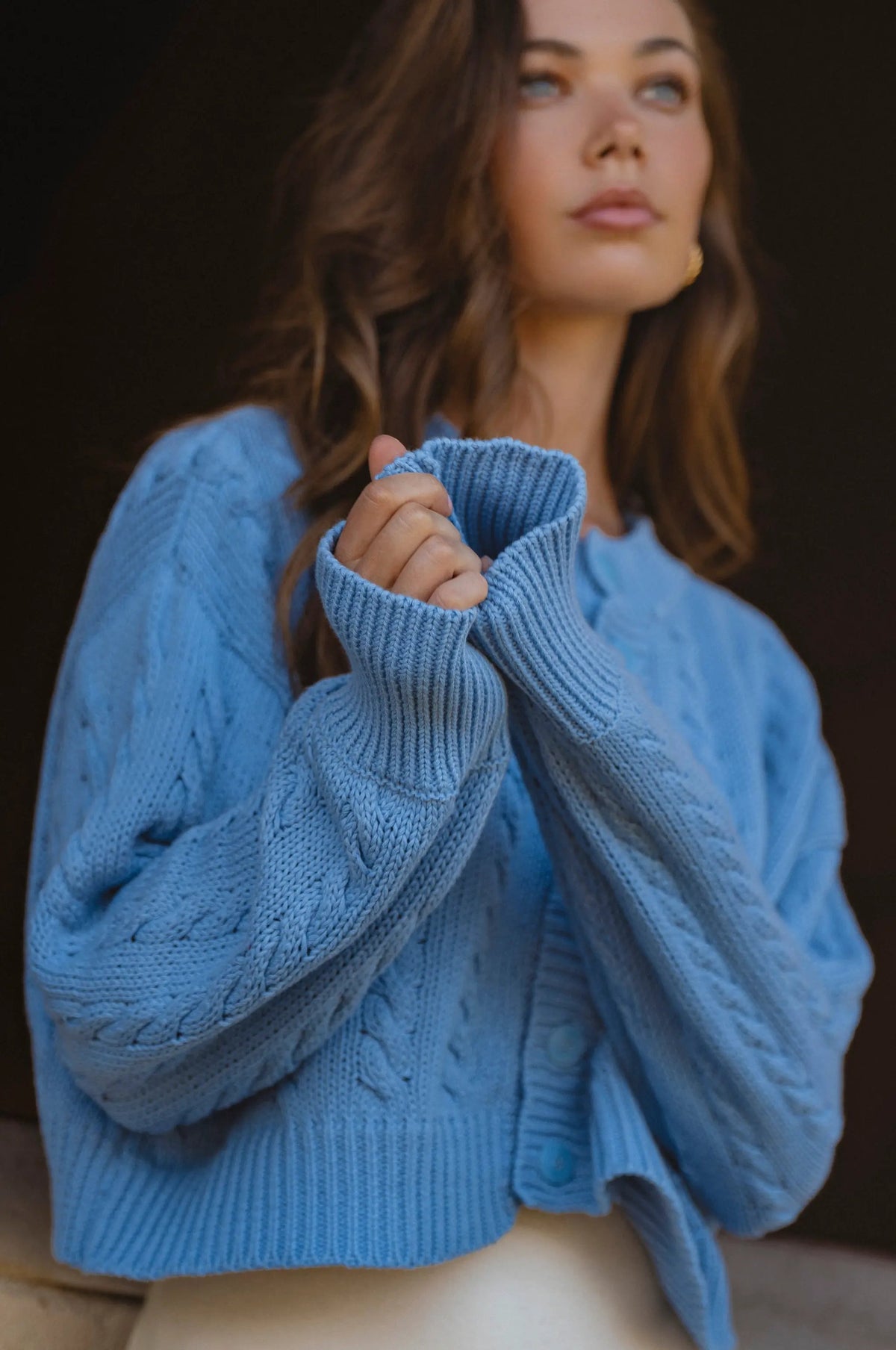Parisse Cropped Knitted Cardigan by ELF