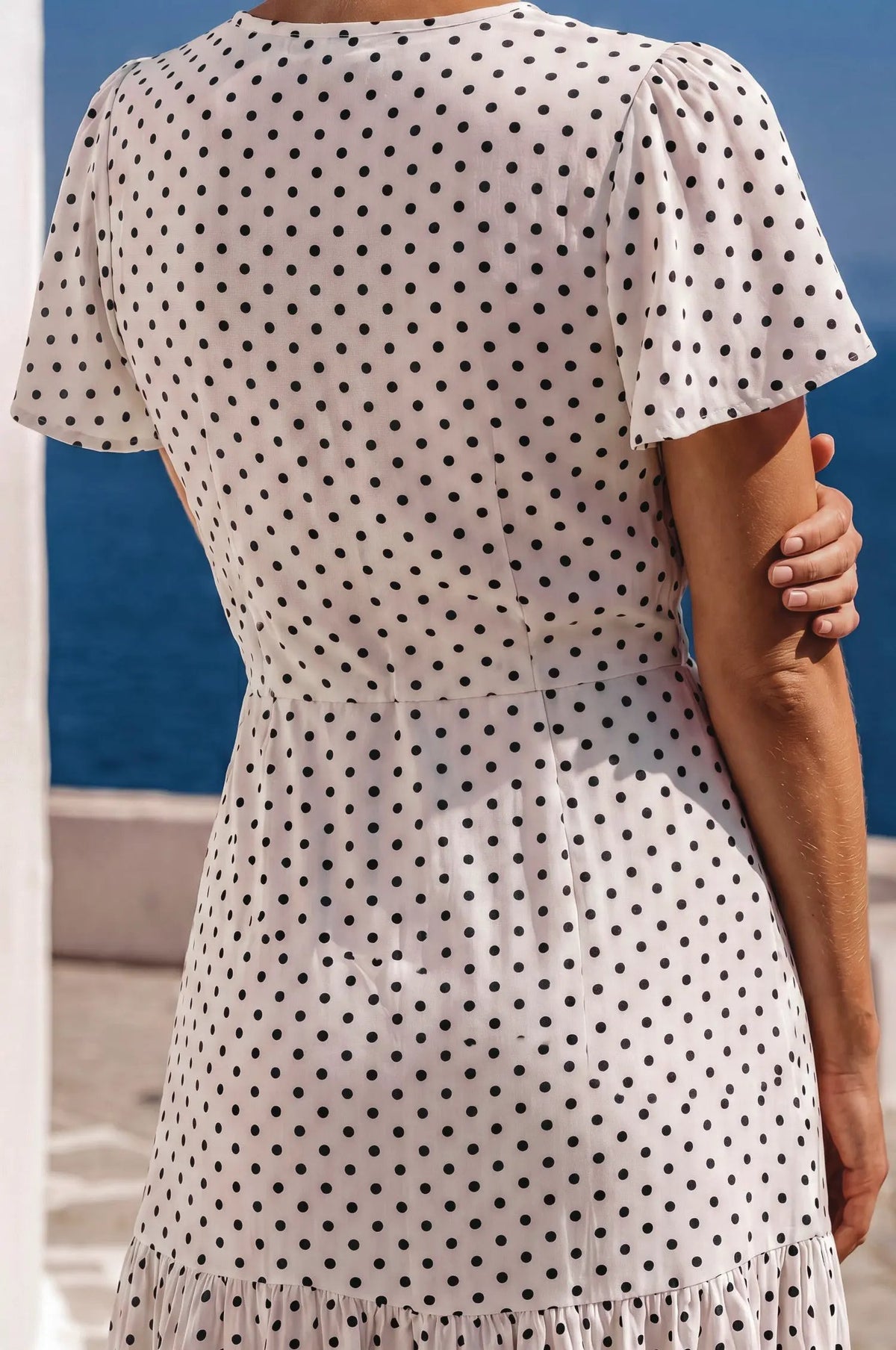 Persea Cotton Wrap Midi Dress by ELF