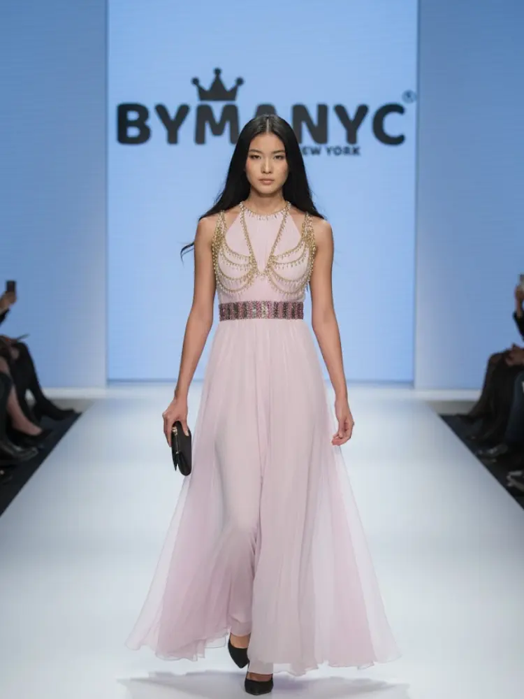 Pink Long Gala Dress MIDTOWN: Prêt-à-Porter Line BYMANYC ® New York by BYMANYC ® New York