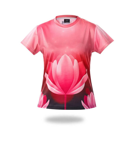 Pink Lotus Flower Sublimation T-Shirt by Vimost Sportswear