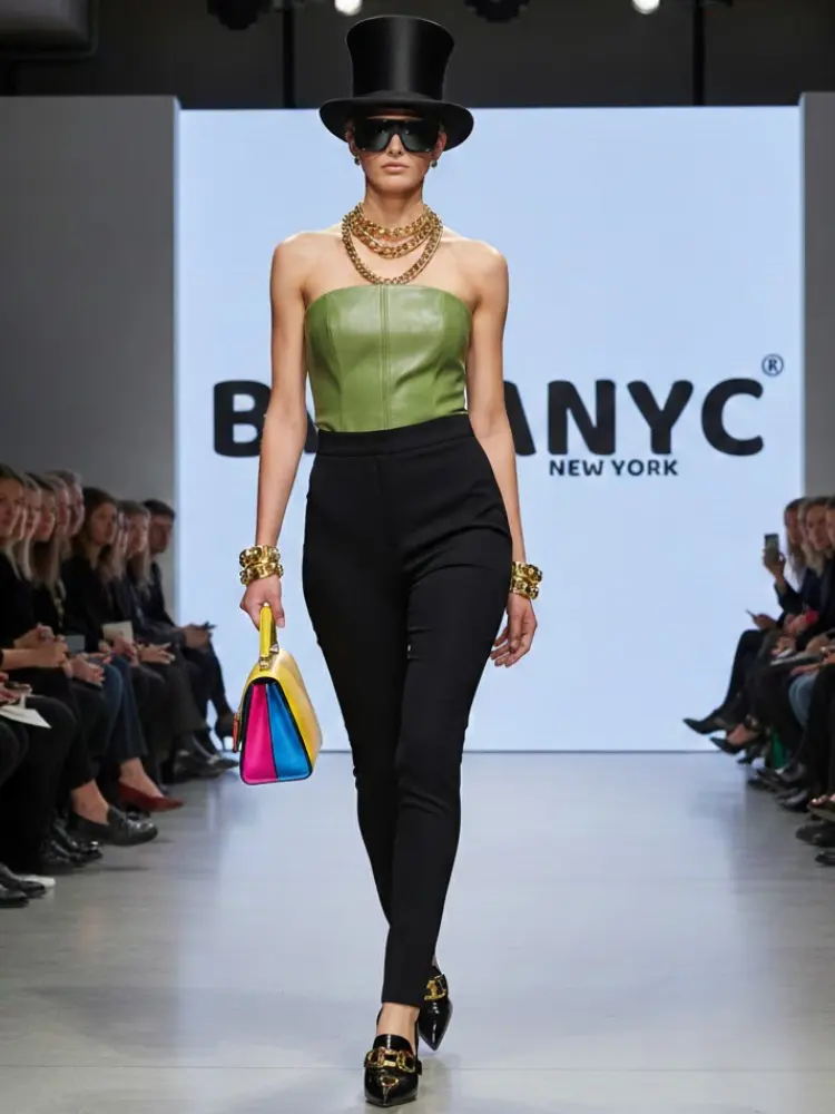 Pistachio Eco-Leather Bustier • GREENWICH New Collection BYMANYC ® New York by BYMANYC ® New York