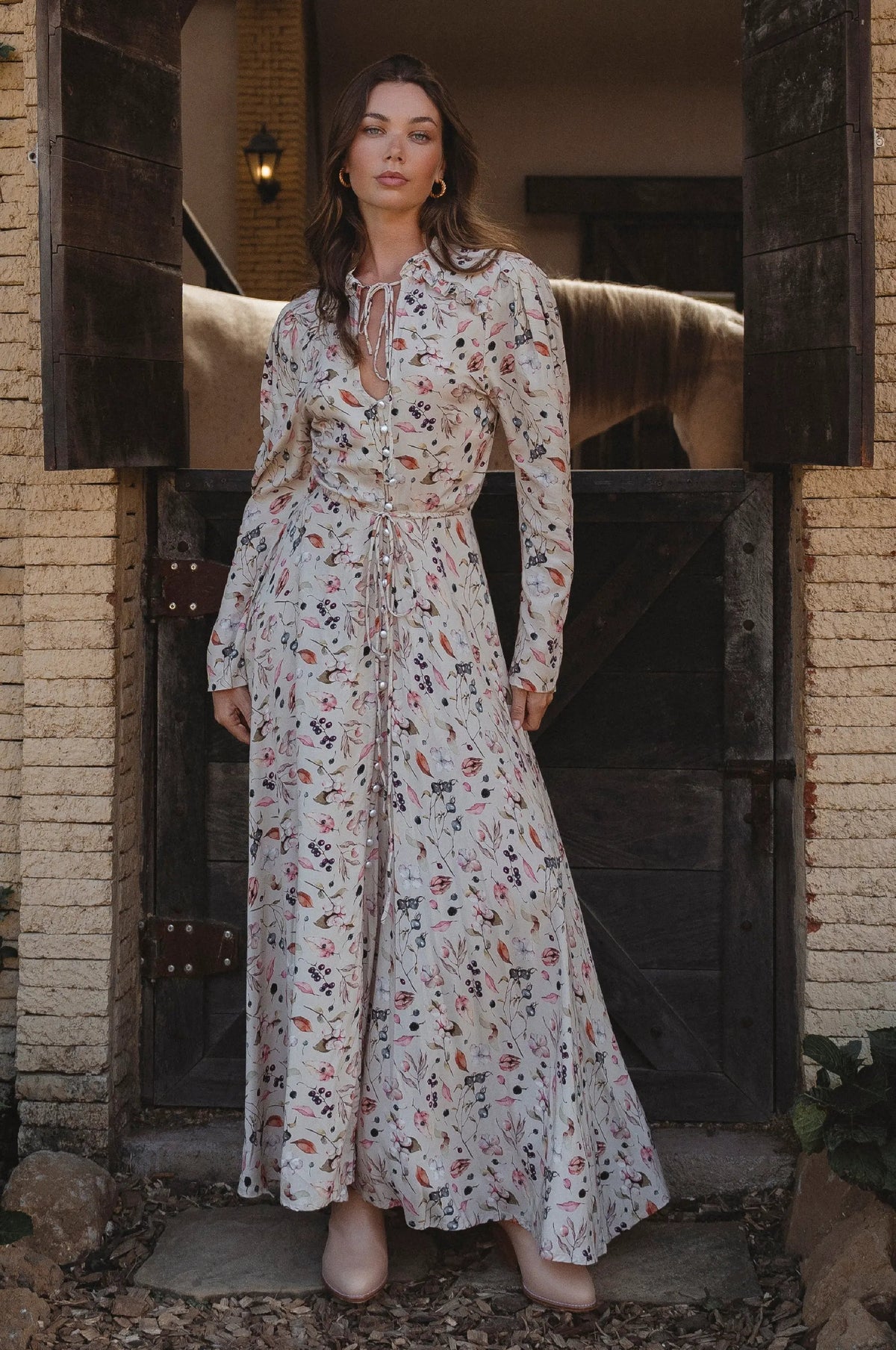 Poeme Long Sleeve Maxi Dress by ELF
