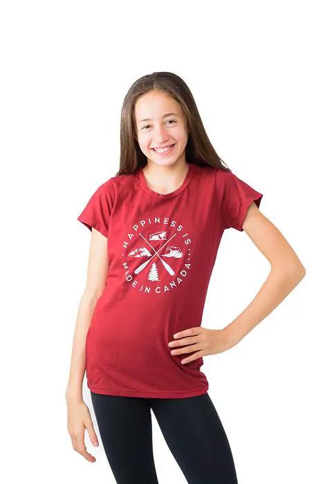 Youth Girls Crest T-Shirt, Canada Red by Canada Collection